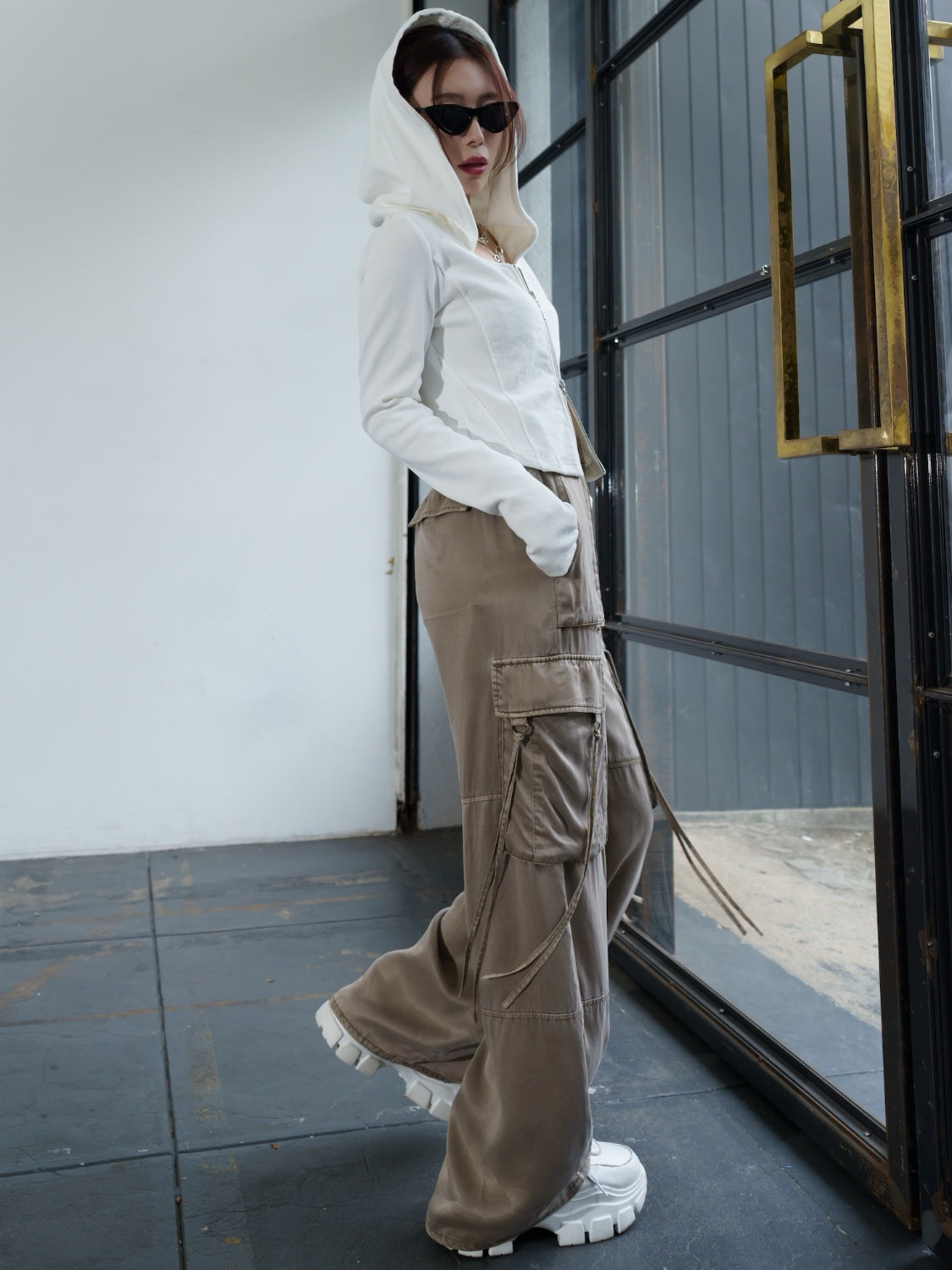 ルーズフィット Washed カーゴパンツ