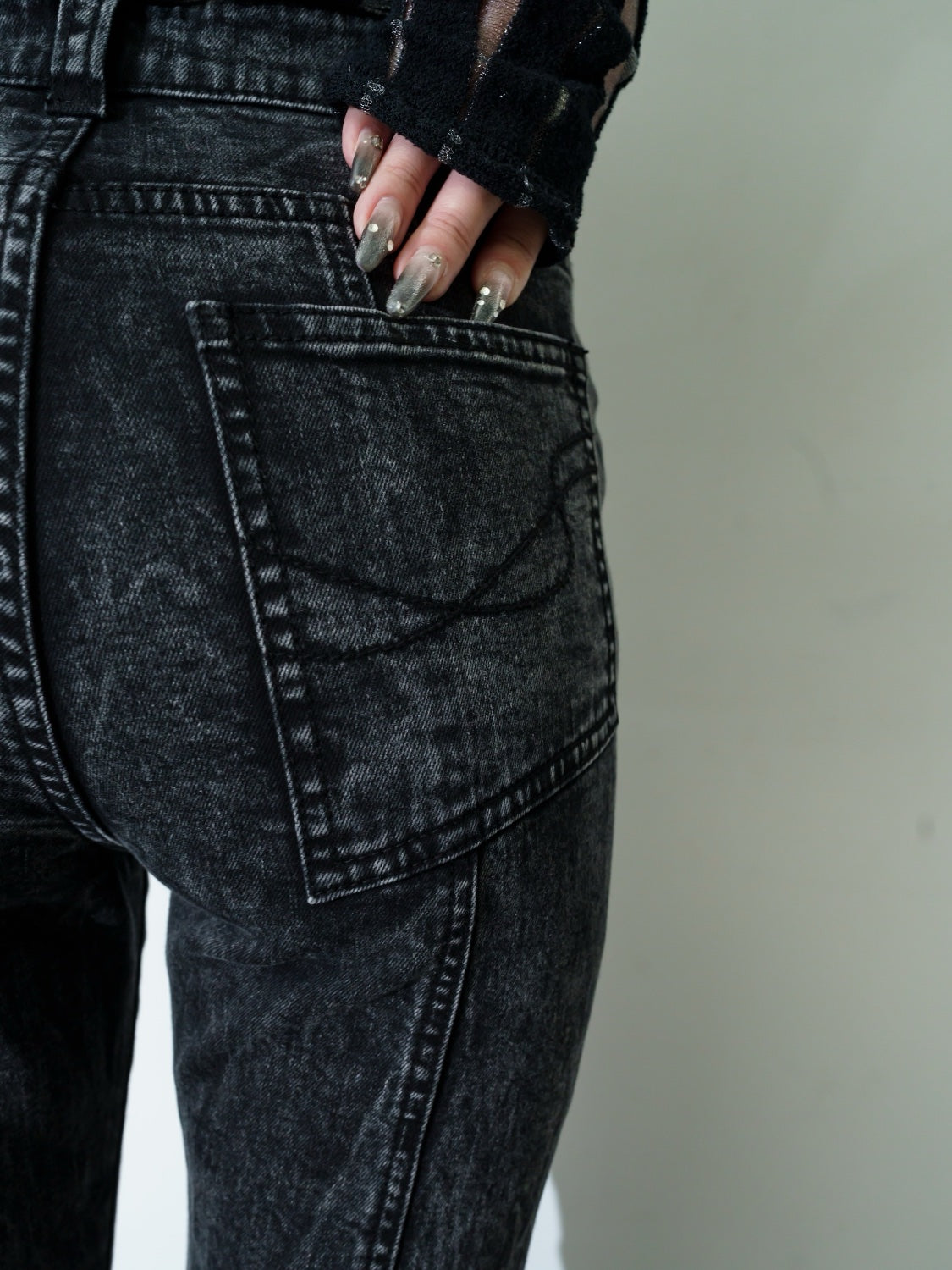 ヘムタック ストレッチ フレア DENIM