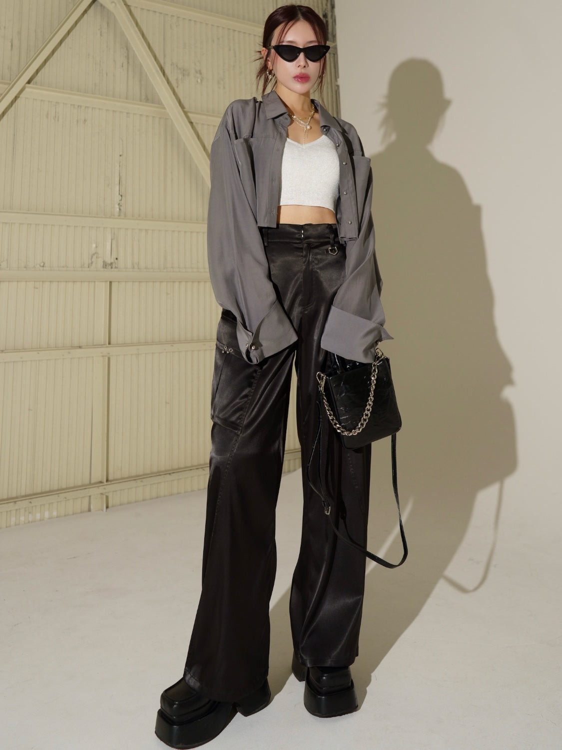 カットオフ Cropped ブラウス