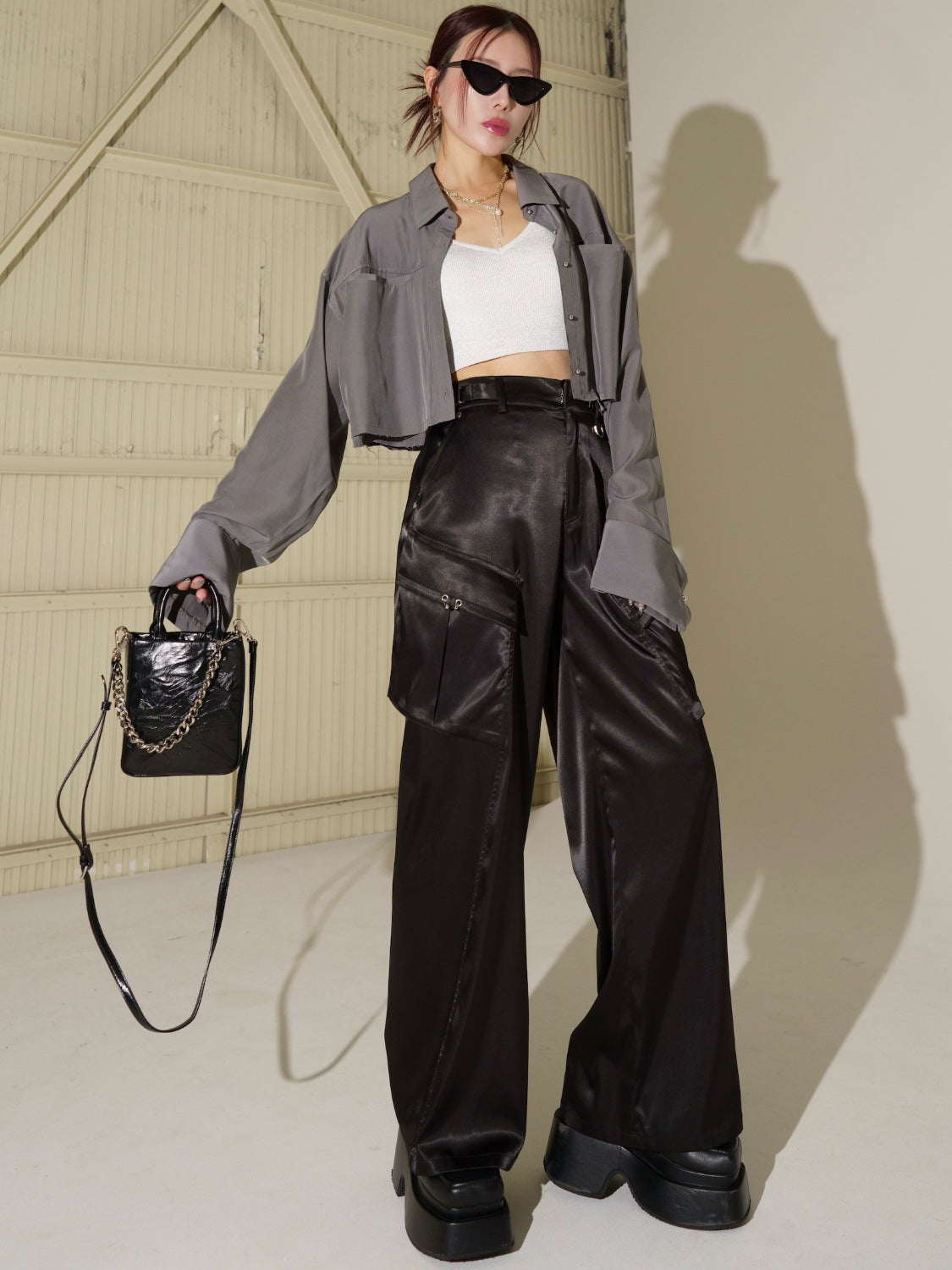カットオフ Cropped ブラウス