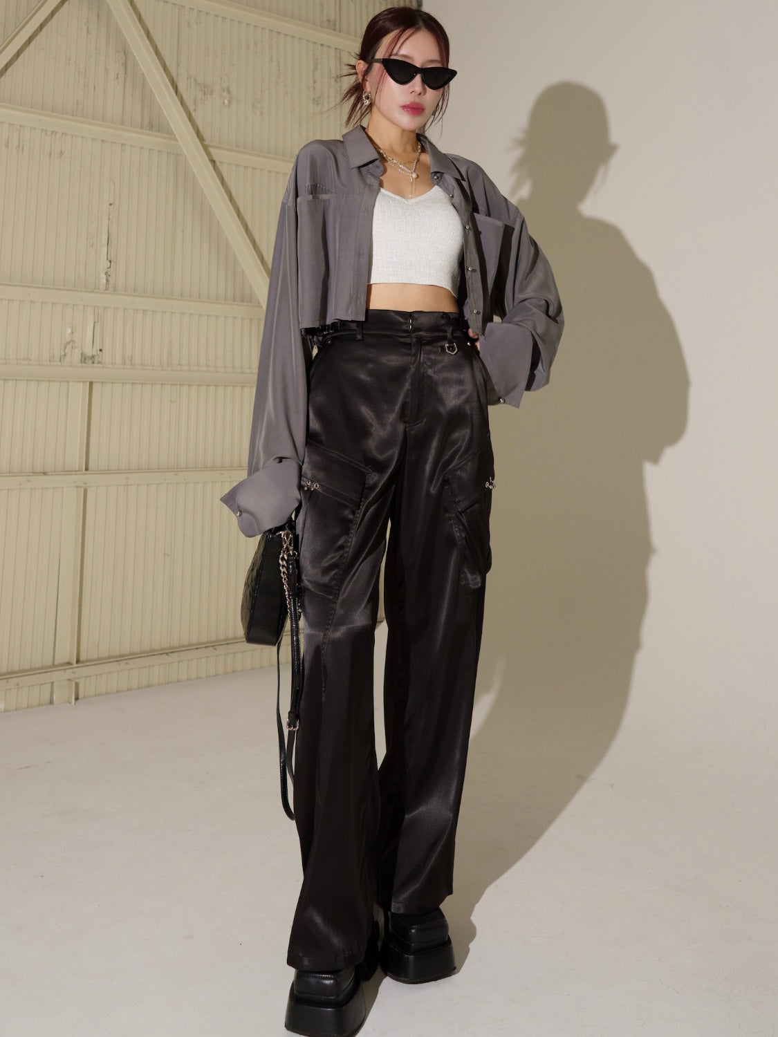 カットオフ Cropped ブラウス