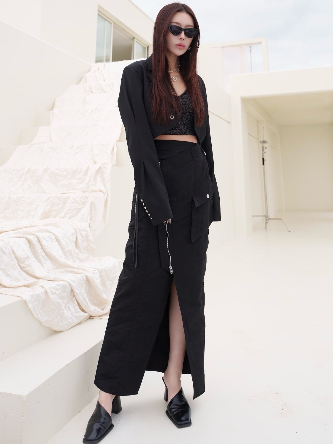 インタック Cropped テーラードジャケット