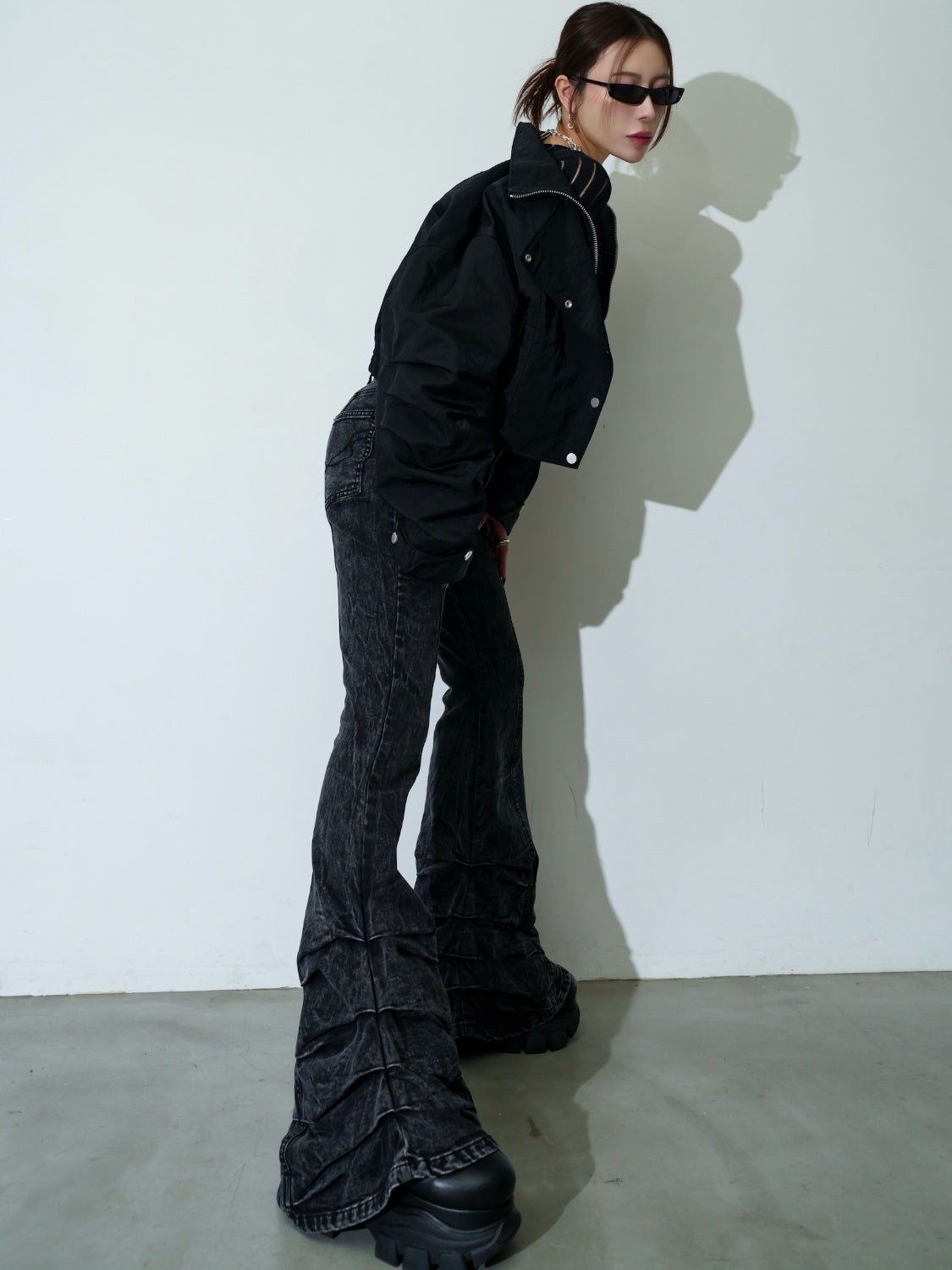 ヘムタック ストレッチ フレア DENIM