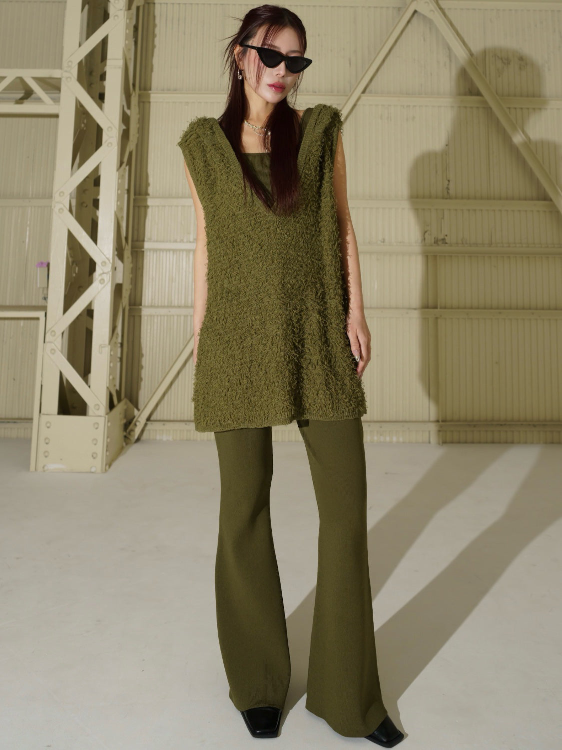 3ピース フーディ- KNIT セットアップ