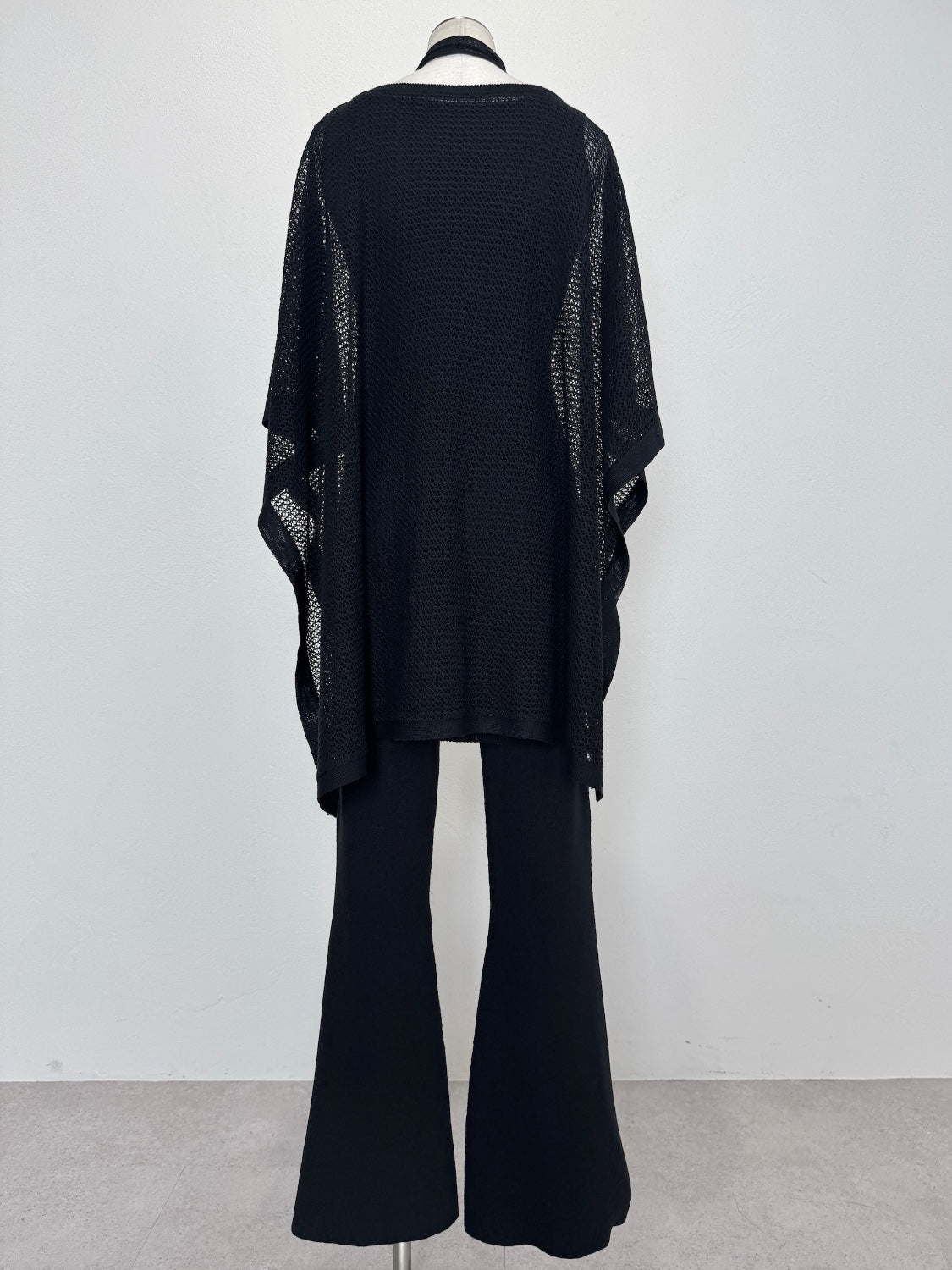 3ピース シアーメッシュ KNIT ポンチョ Set