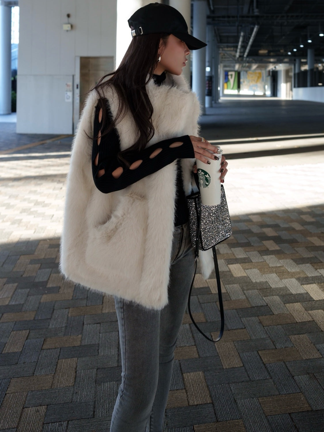 Leather & FUR リバーシブル ベスト