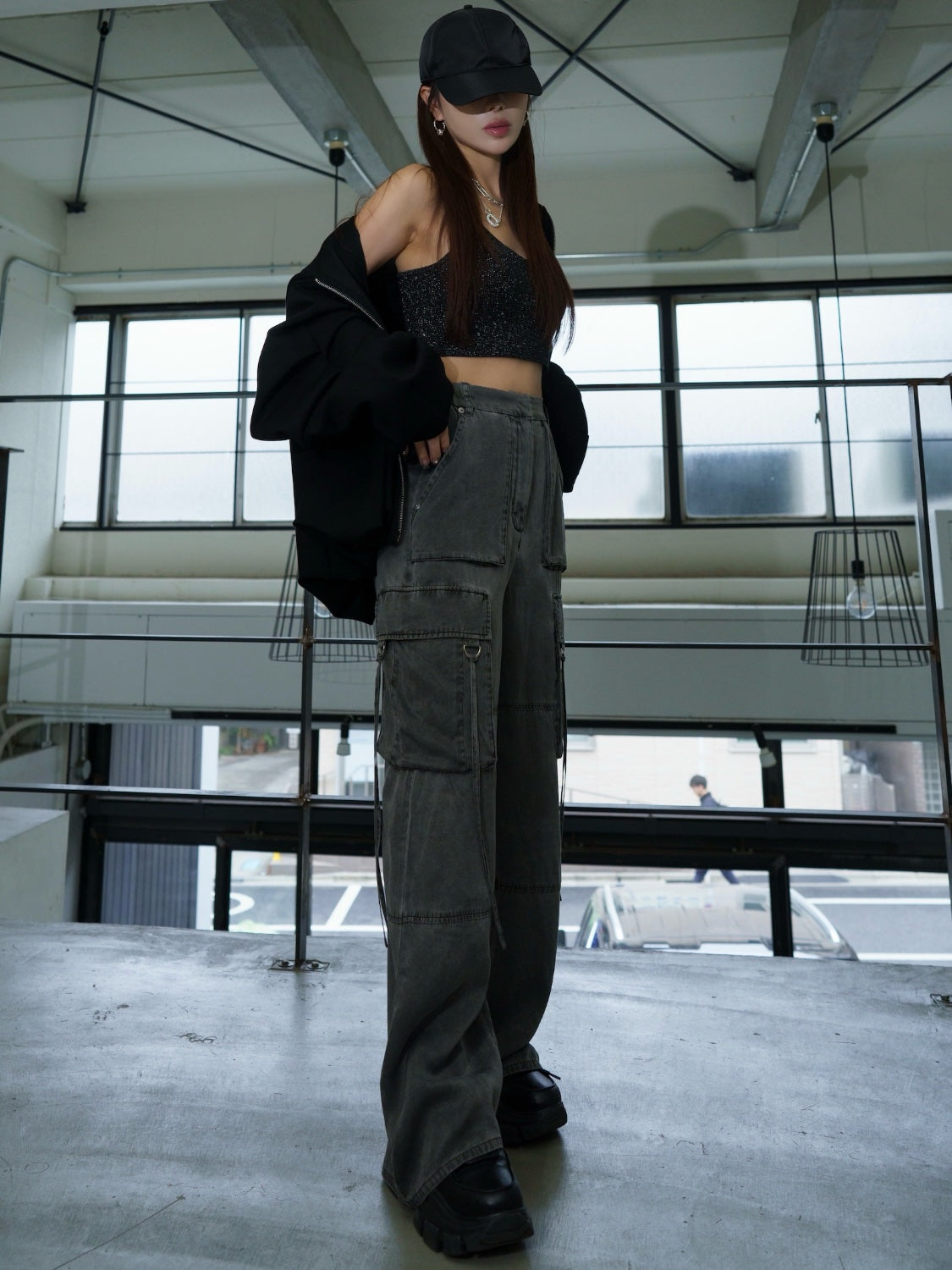 レディース カーゴパンツ ルーズフィット ルーズフィット Washed