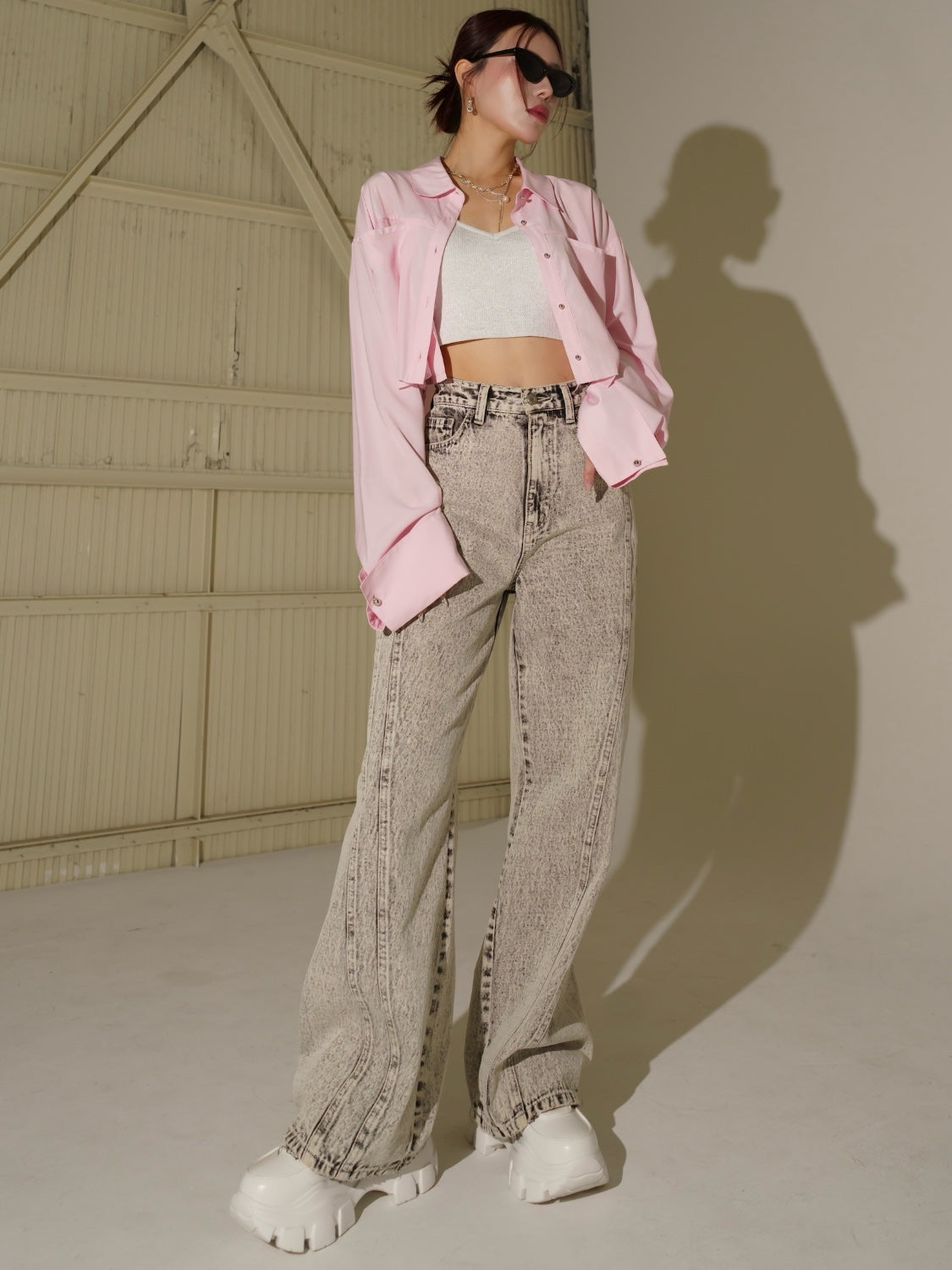 カットオフ Cropped ブラウス