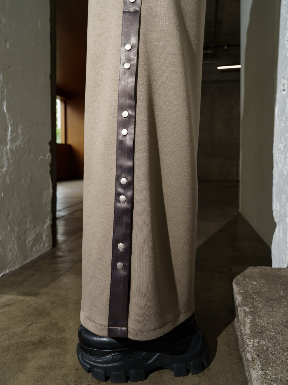 Satin ライン フーディ ーワンピース