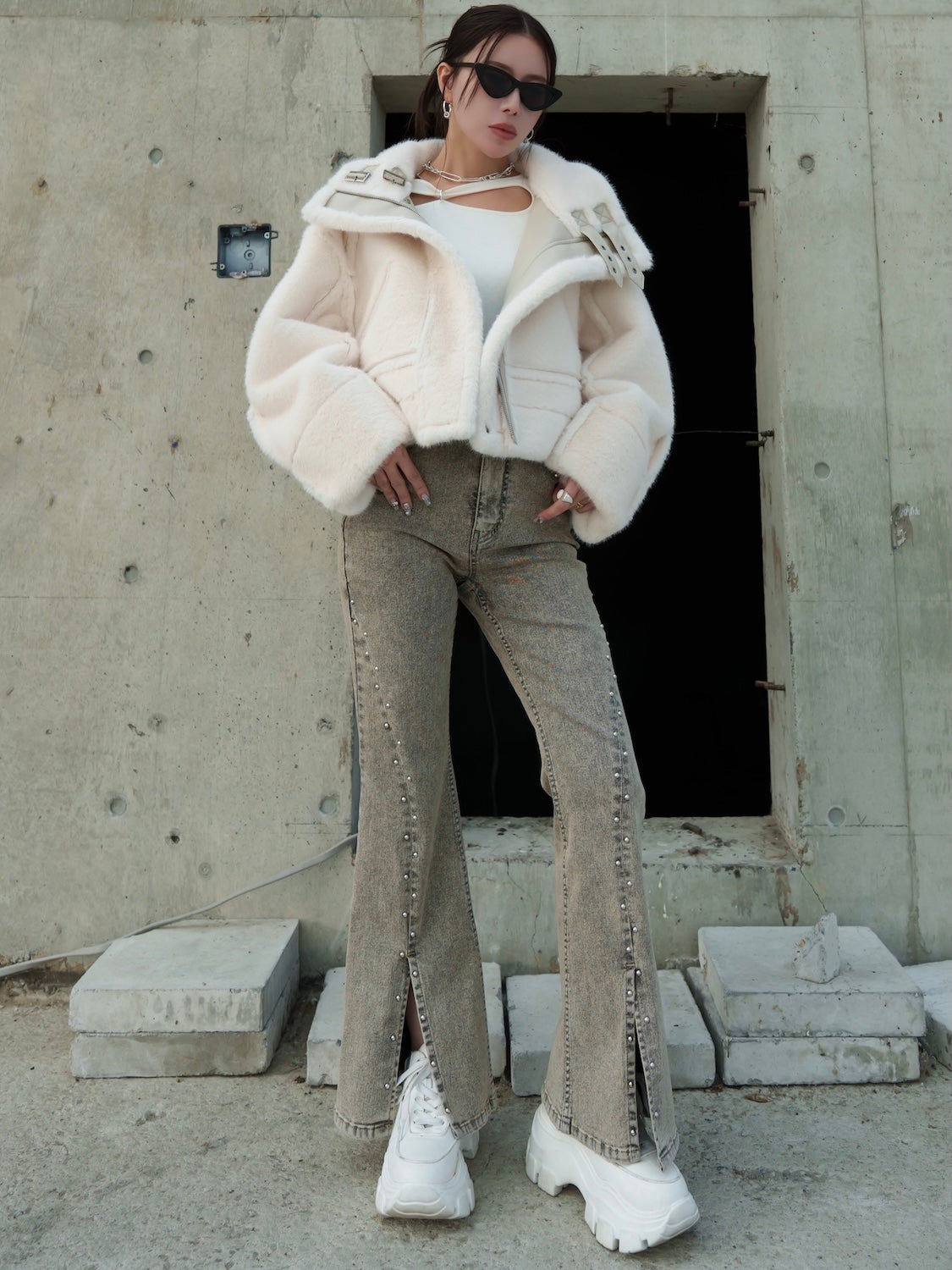 リバーシブル ボンディング Furジャケット