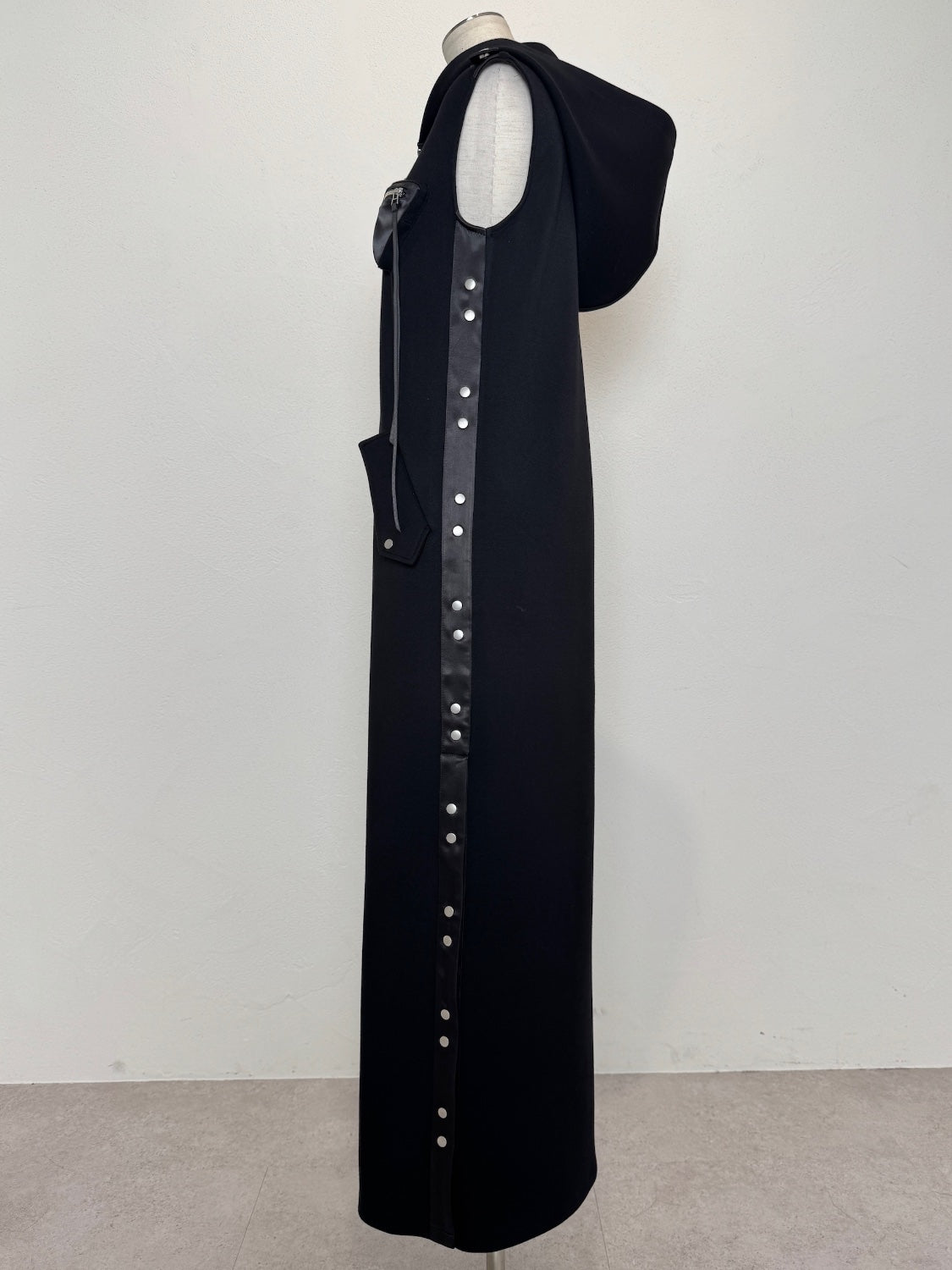 Satin ライン フーディ ーワンピース