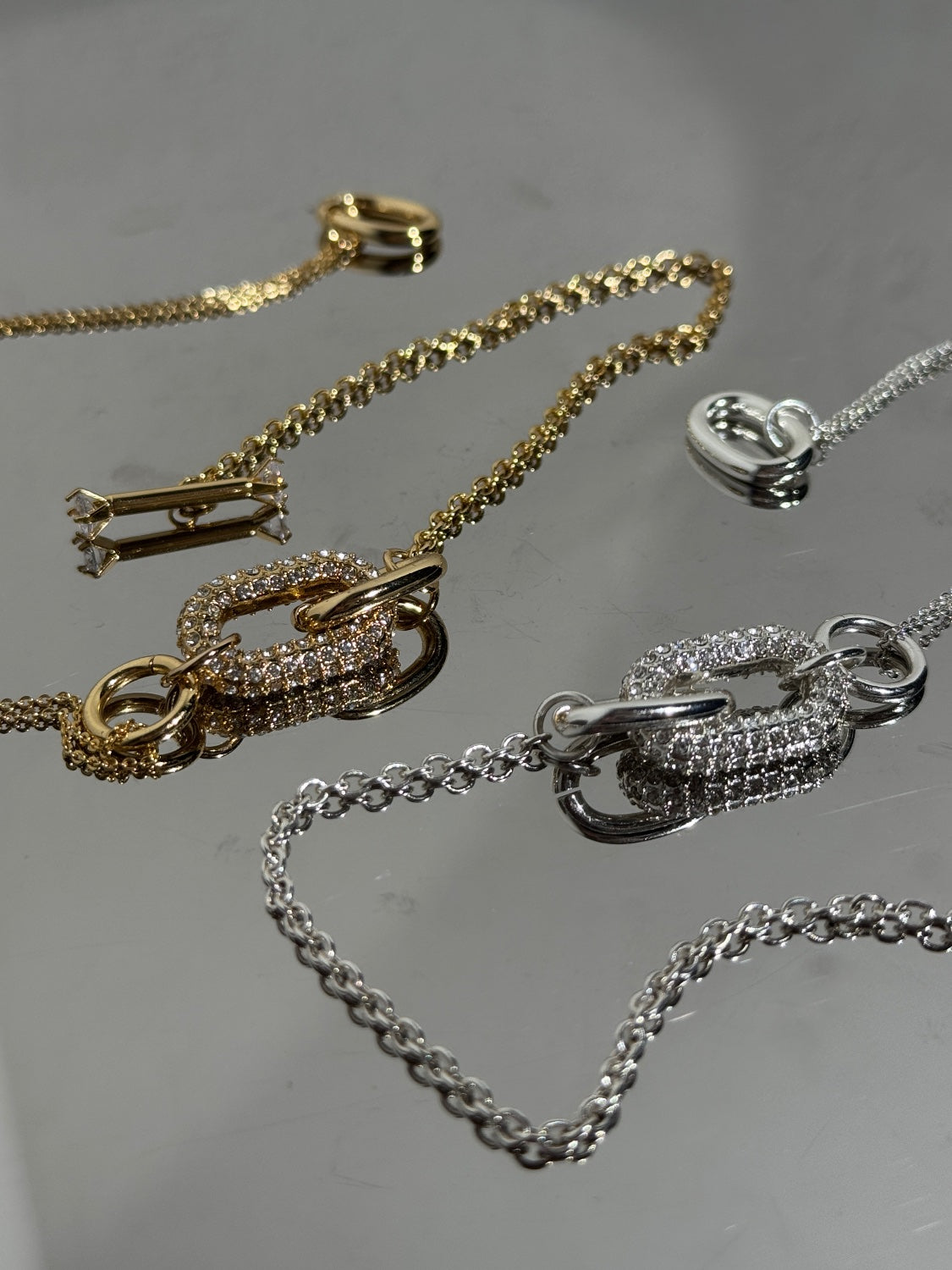 Oval Link レイヤード チェーンネックレス