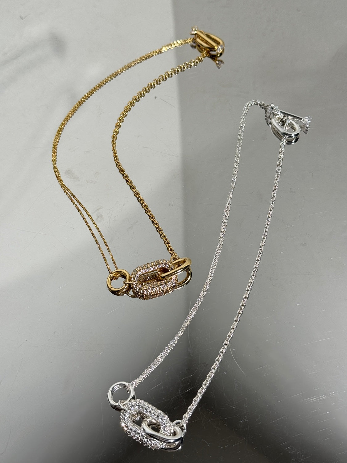 Oval Link レイヤード チェーンネックレス