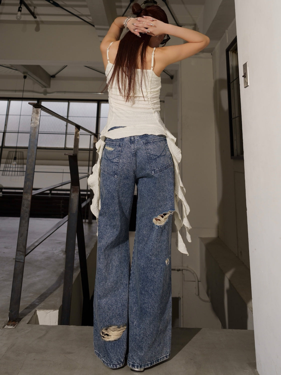 ダメージ ワイド DENIM