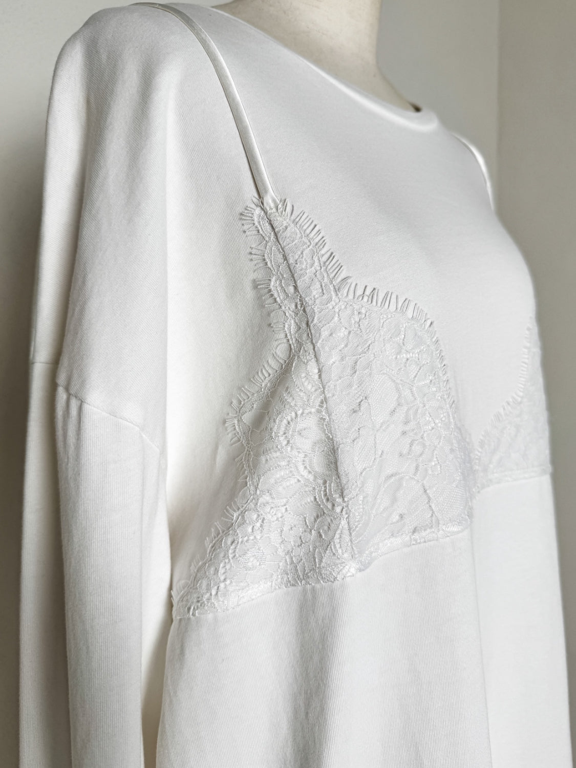 Washed レースビスチェ ロング Tシャツ