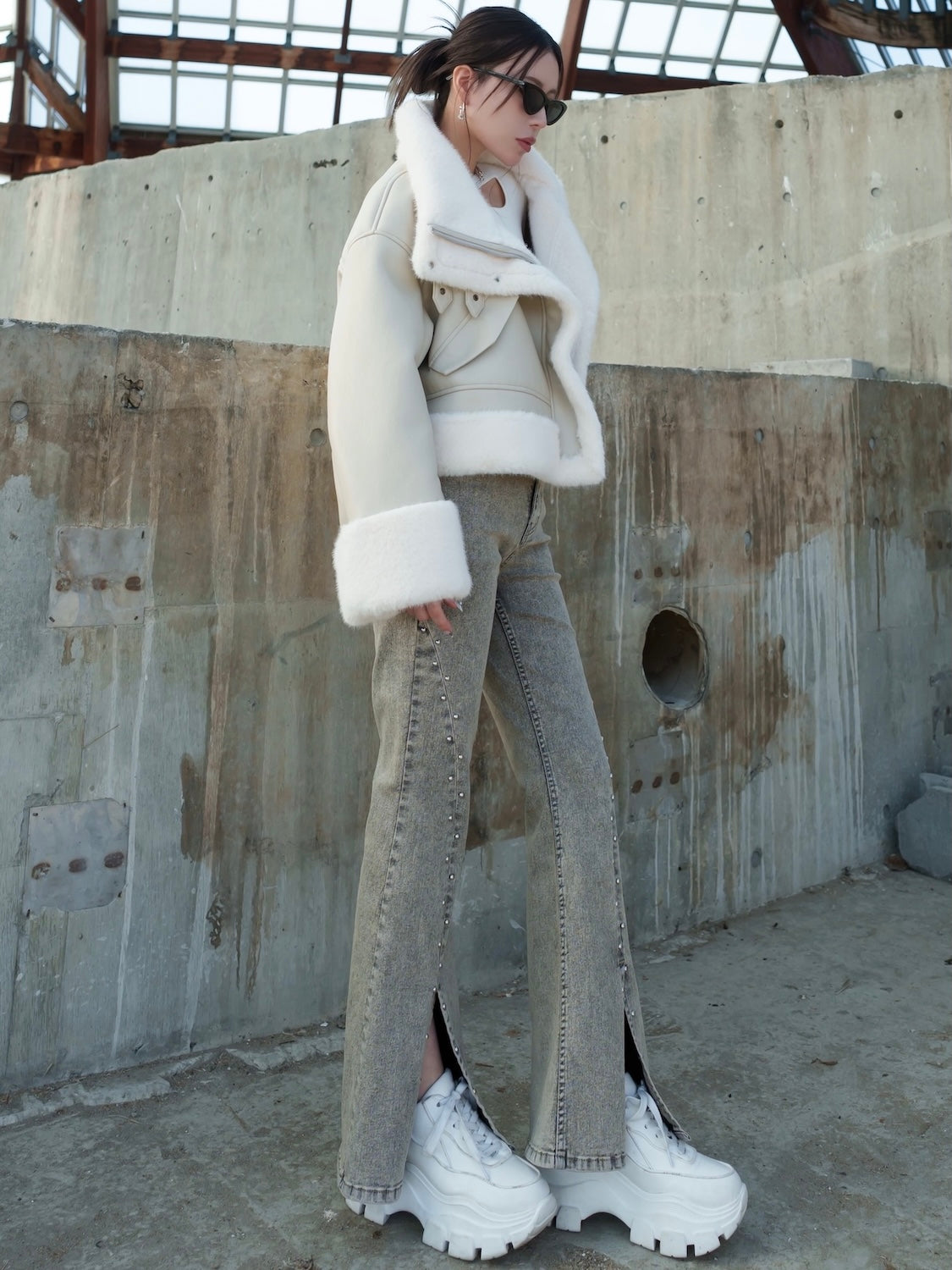 リバーシブル ボンディング Furジャケット