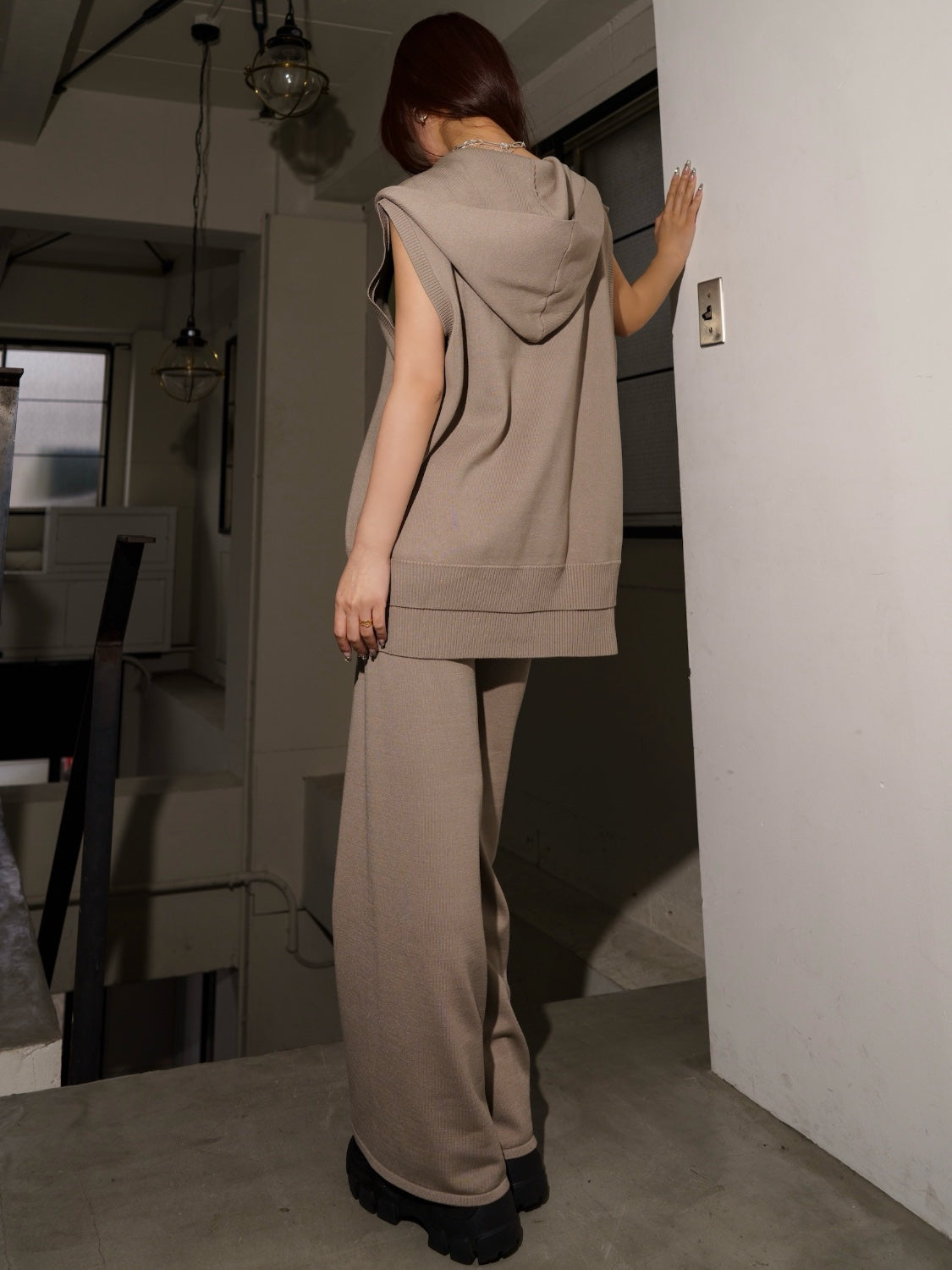 レイヤーライク フーディー KNIT セットアップ
