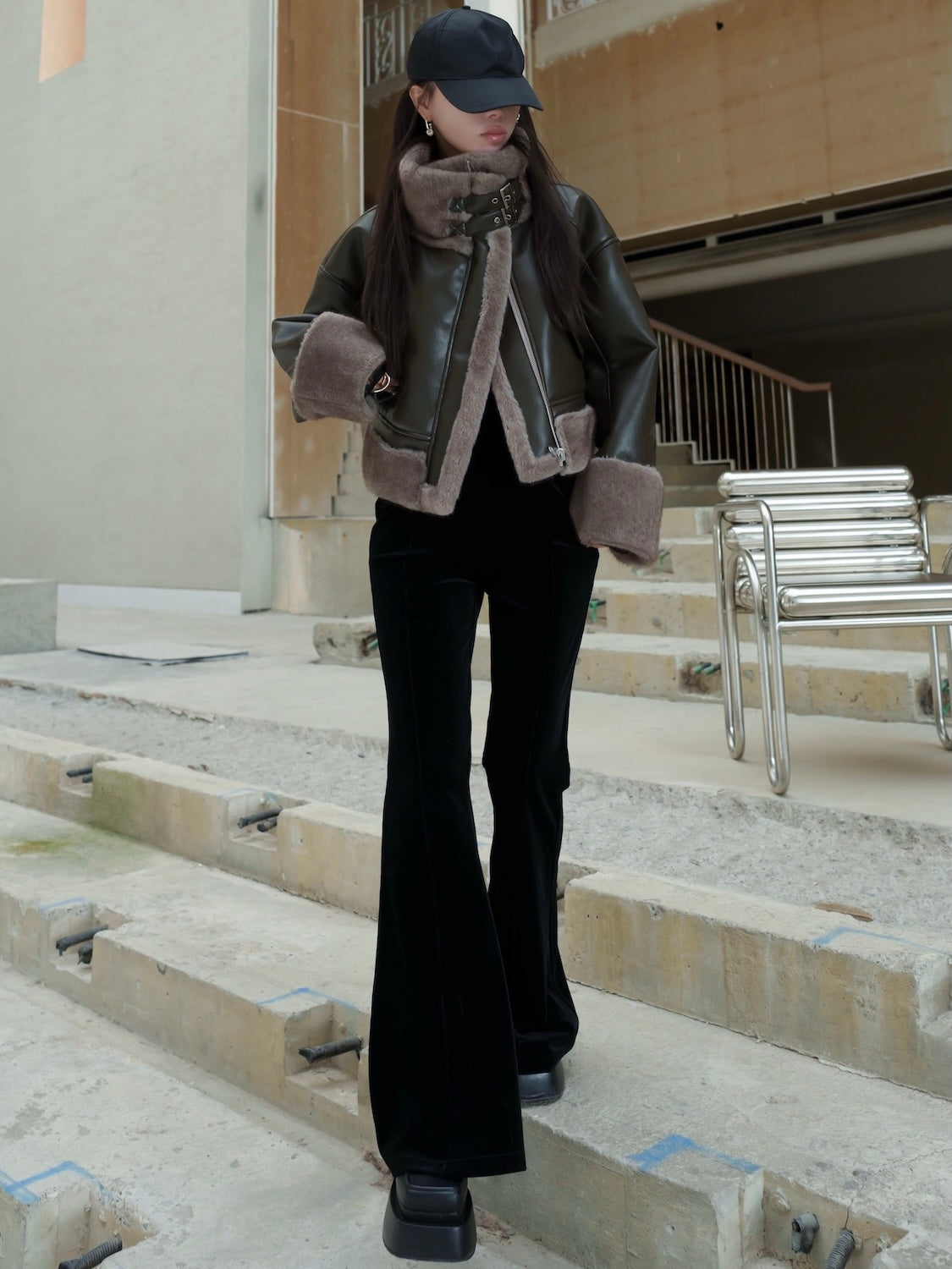 リバーシブル ボンディング Furジャケット