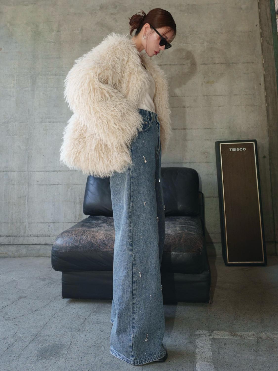 ノーカラー チベット Fur コート