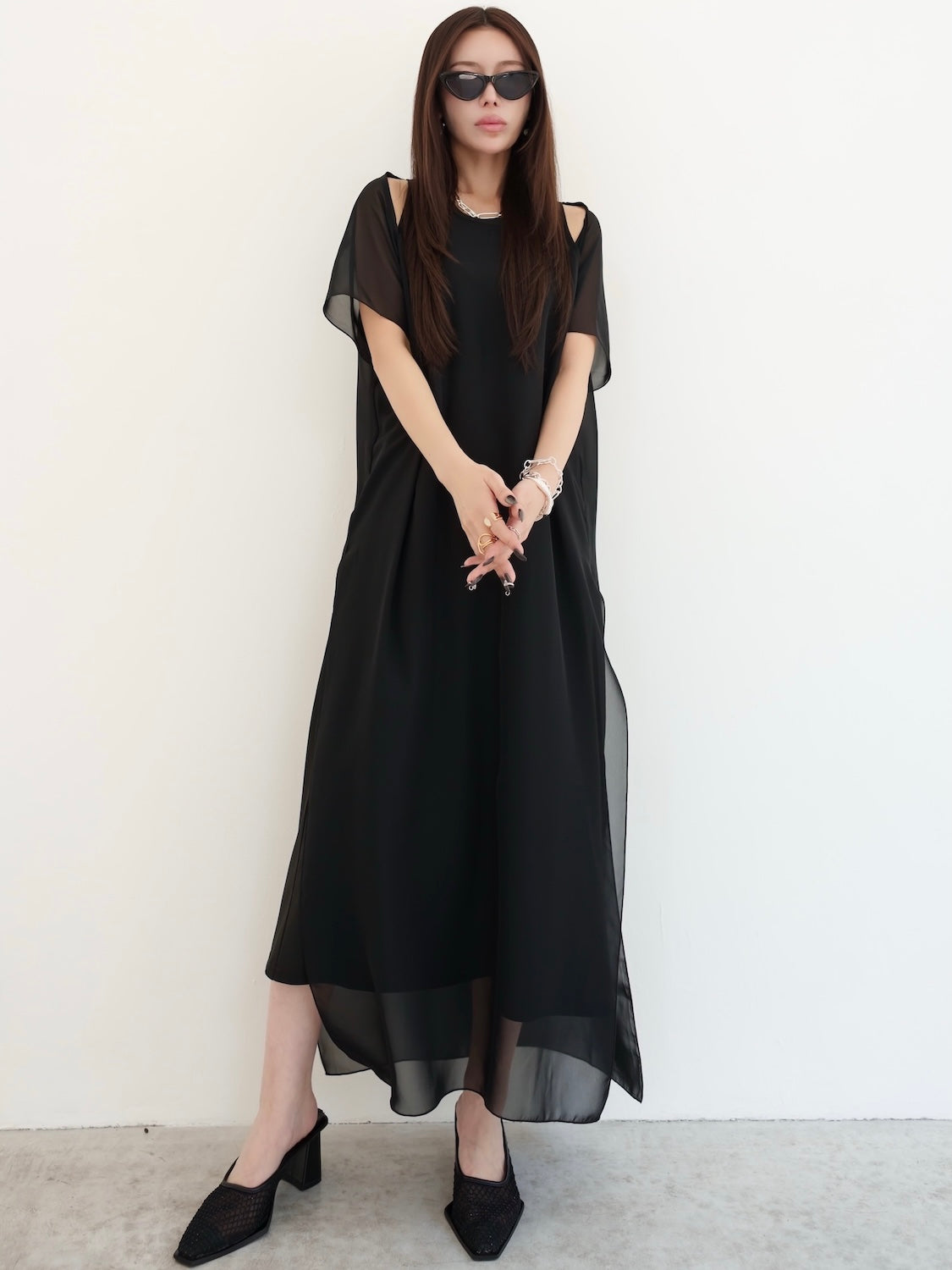オフショルダー Sheer ワンピース
