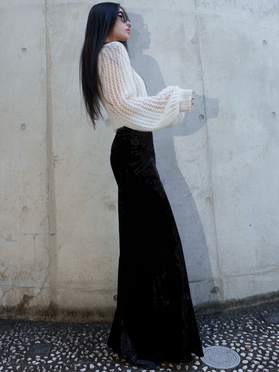 Cropped ラメ KNIT トップス