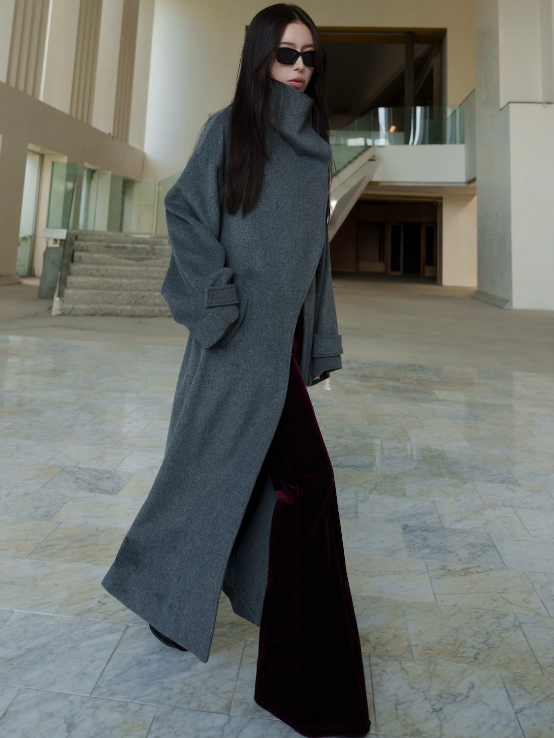 フロントカット スタンド WOOL コート