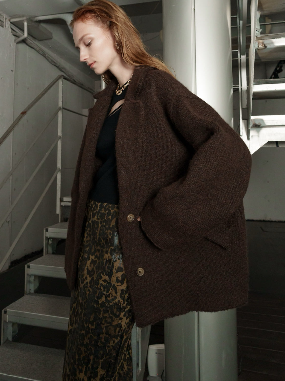 メルトンライク KNIT オーバーコート
