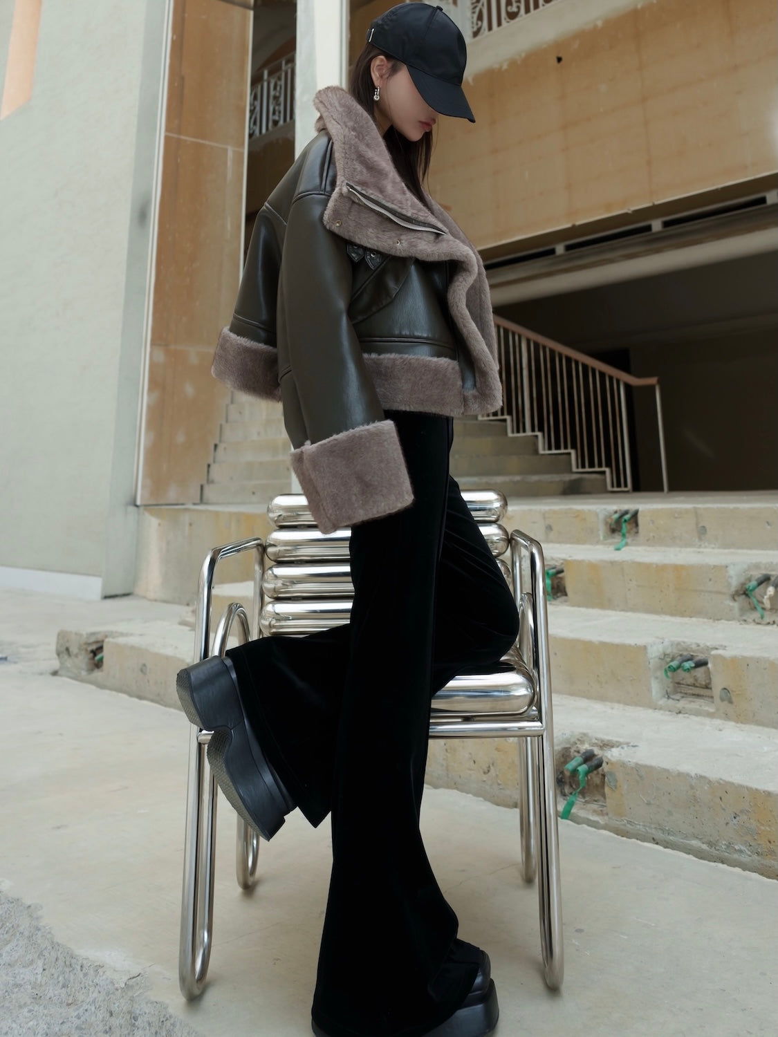 リバーシブル ボンディング Furジャケット