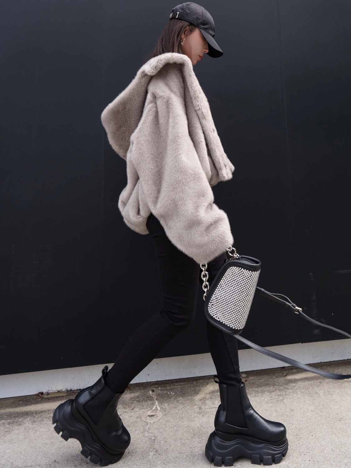 Fur フーディー ヘムタック ブルゾン