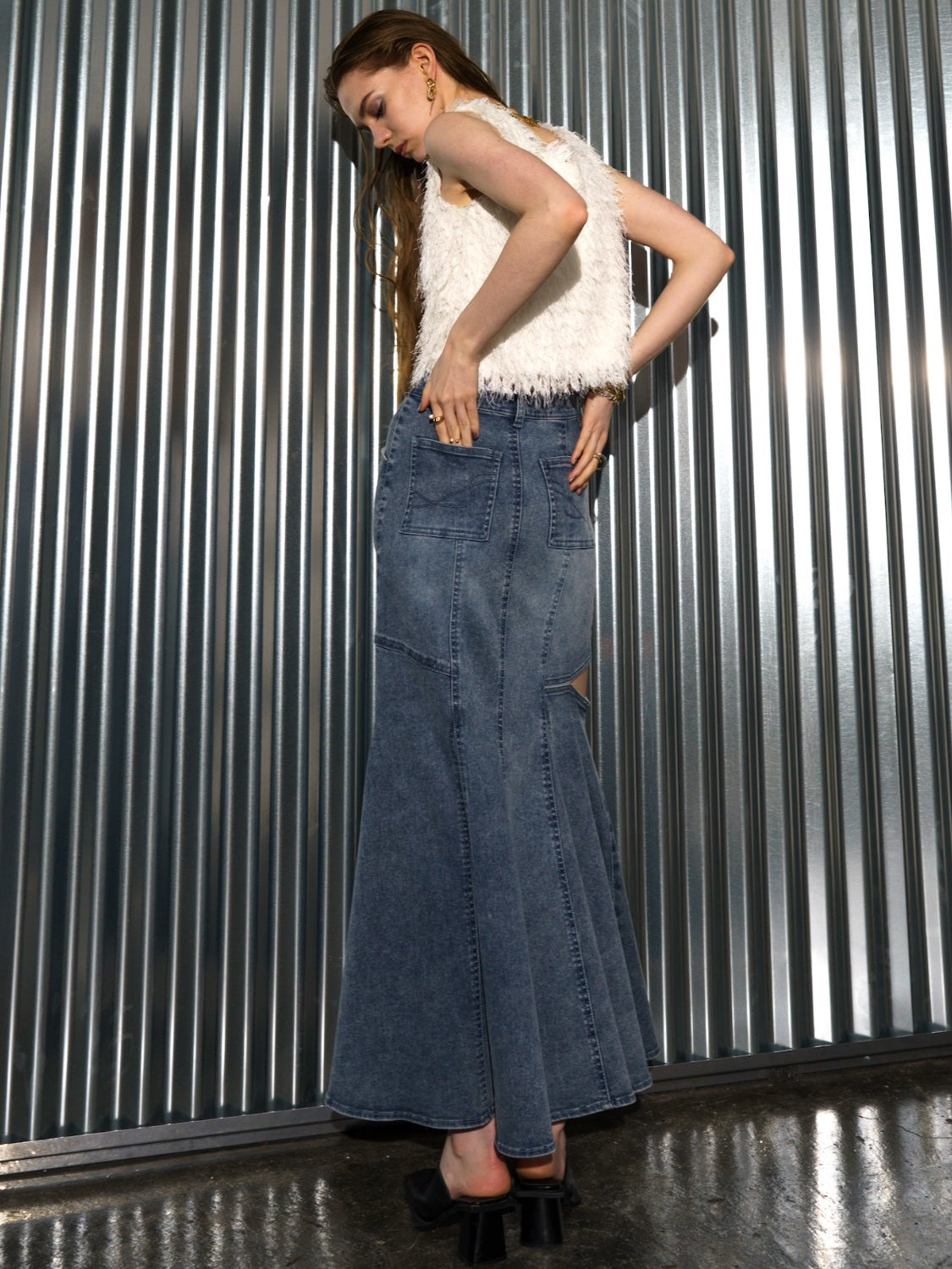 サイドホール マーメイド DENIMスカート
