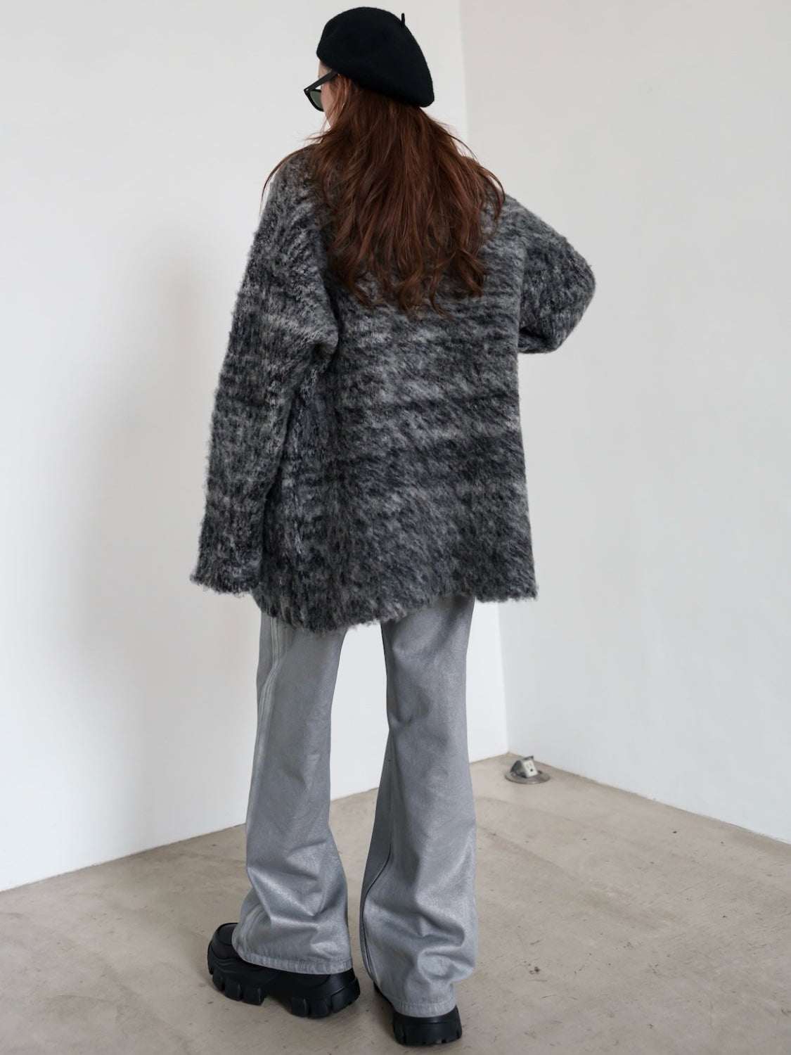 Fluffy ミックスヤーン Wool カーディガン