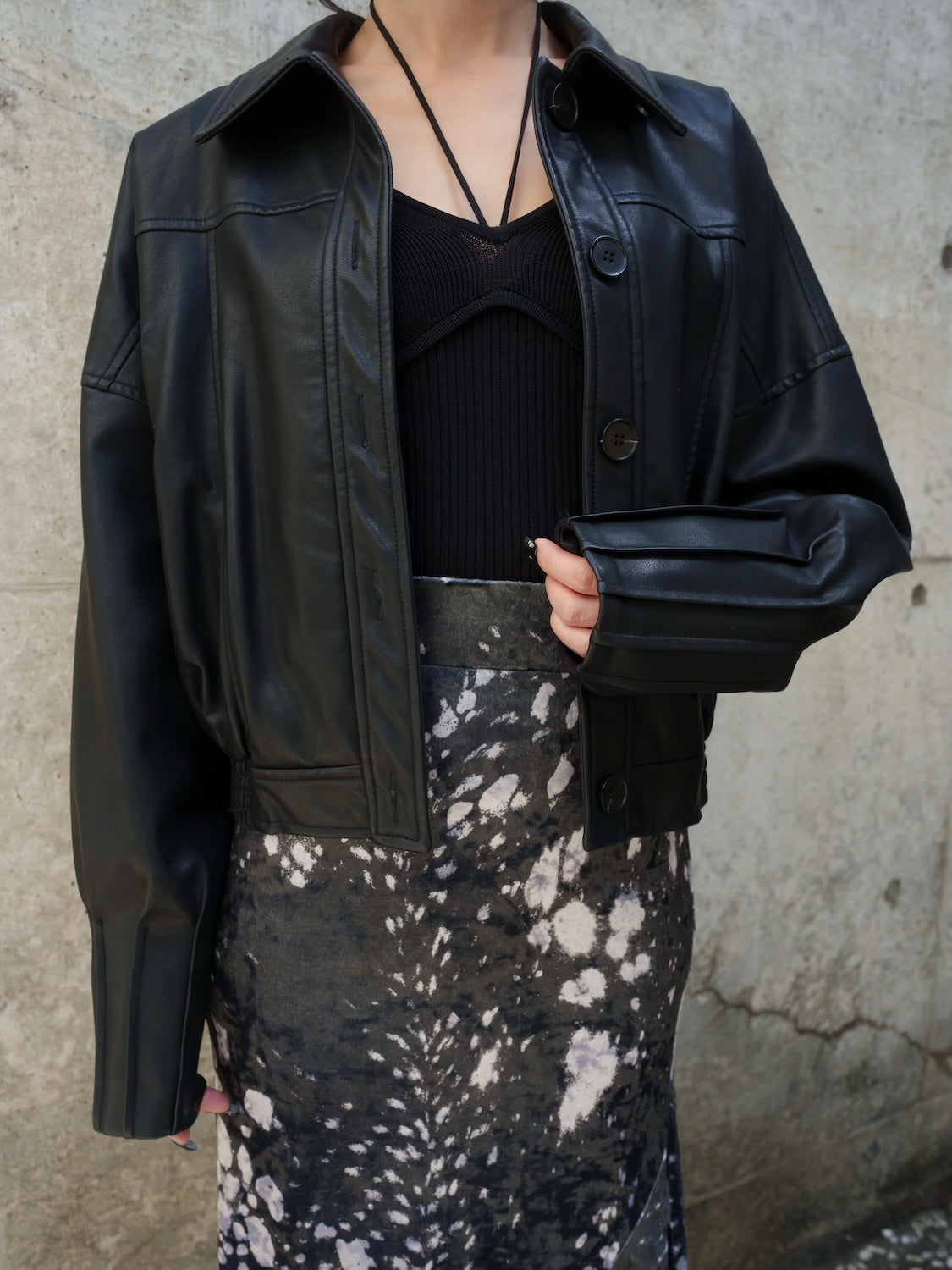 タックカフス レザー Jacket