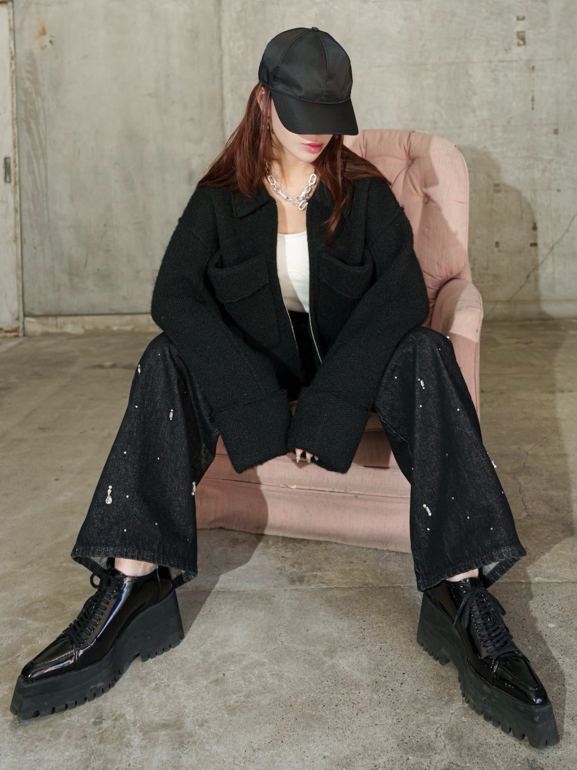 メルトンライク KNIT Zip コート