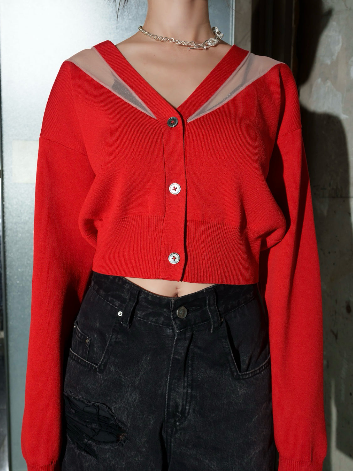 シアー Switch KNIT カーデトップス