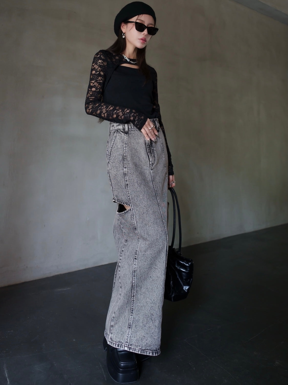 Switch Lace Stretch Long Sleeve