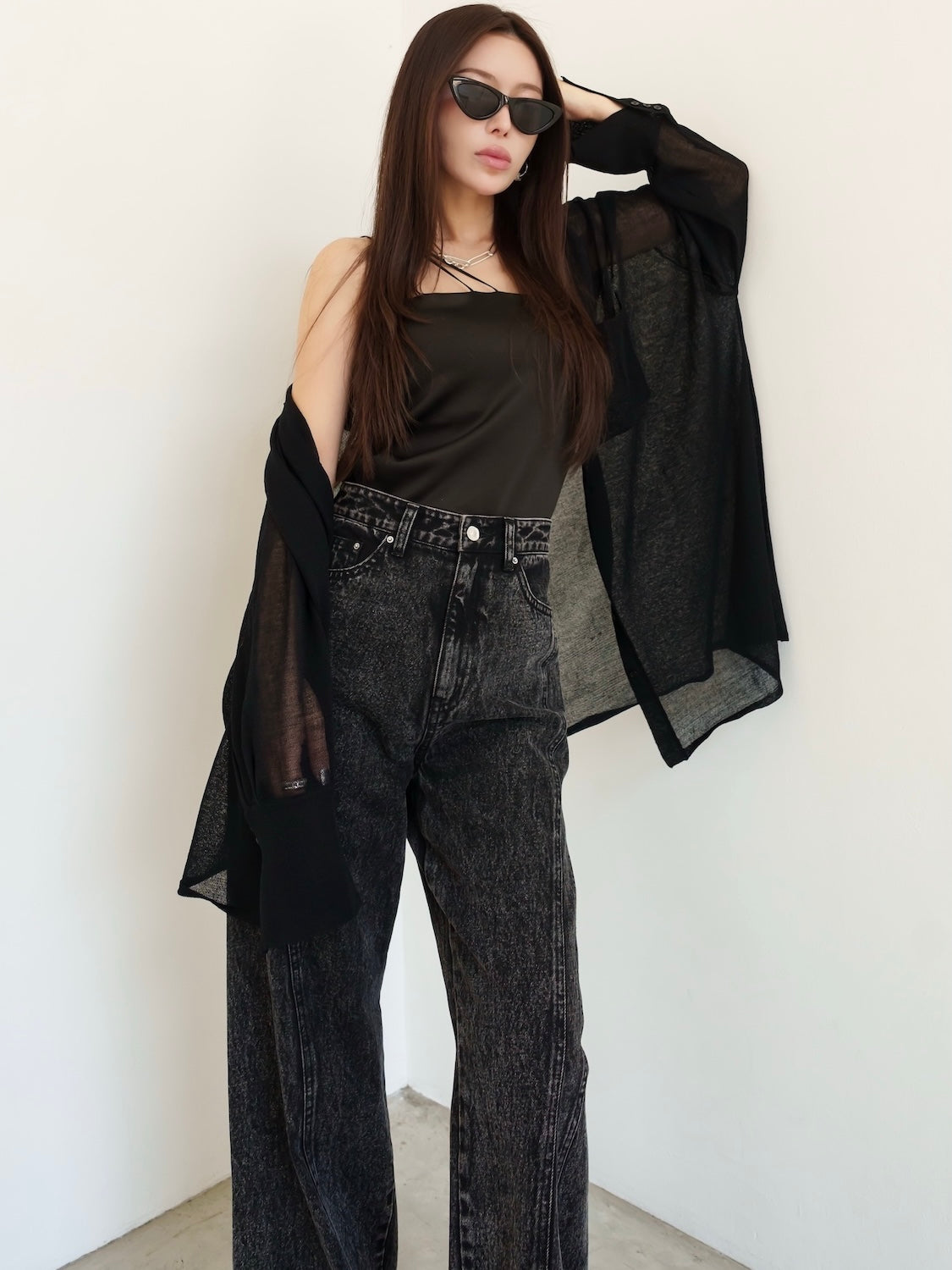 Summer KNIT sheer blouse