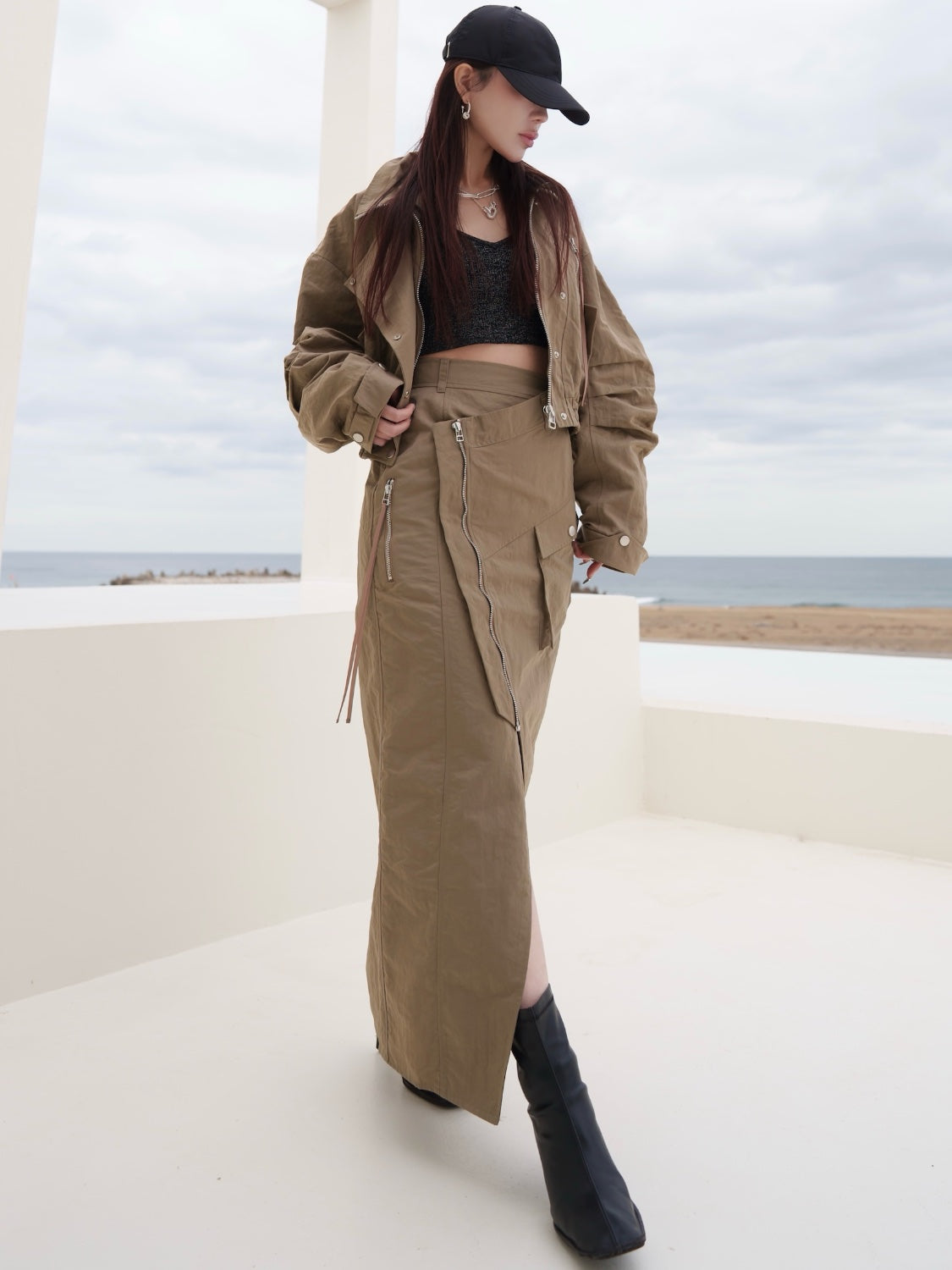 ミリタリー ライダースルック ブルゾン