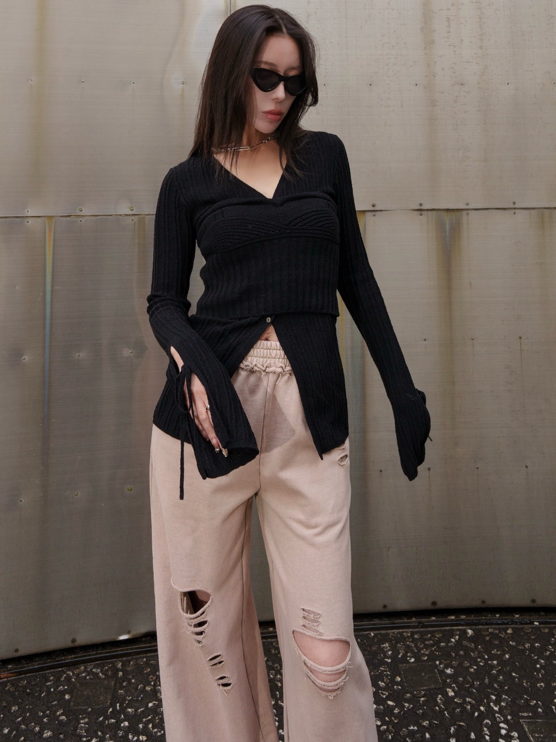 KNIT ビスチェ&カーデ Set Tops