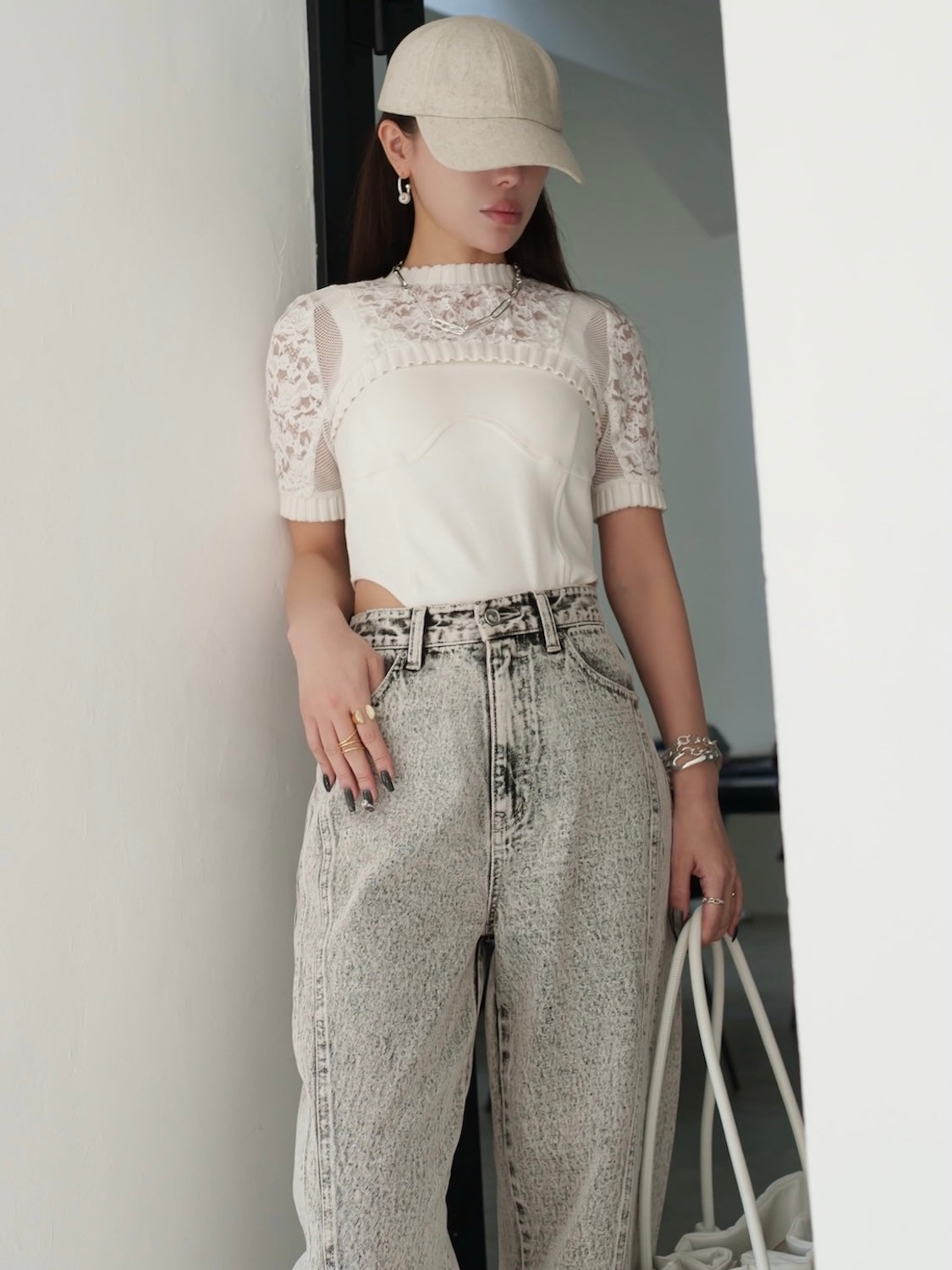 Switch レース&メッシュ Short トップス
