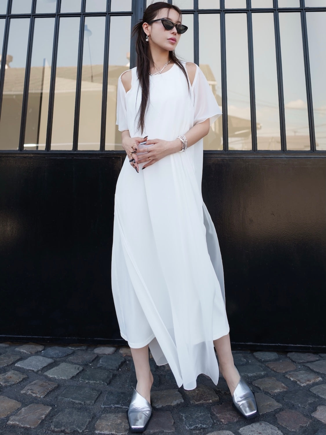 オフショルダー Sheer ワンピース