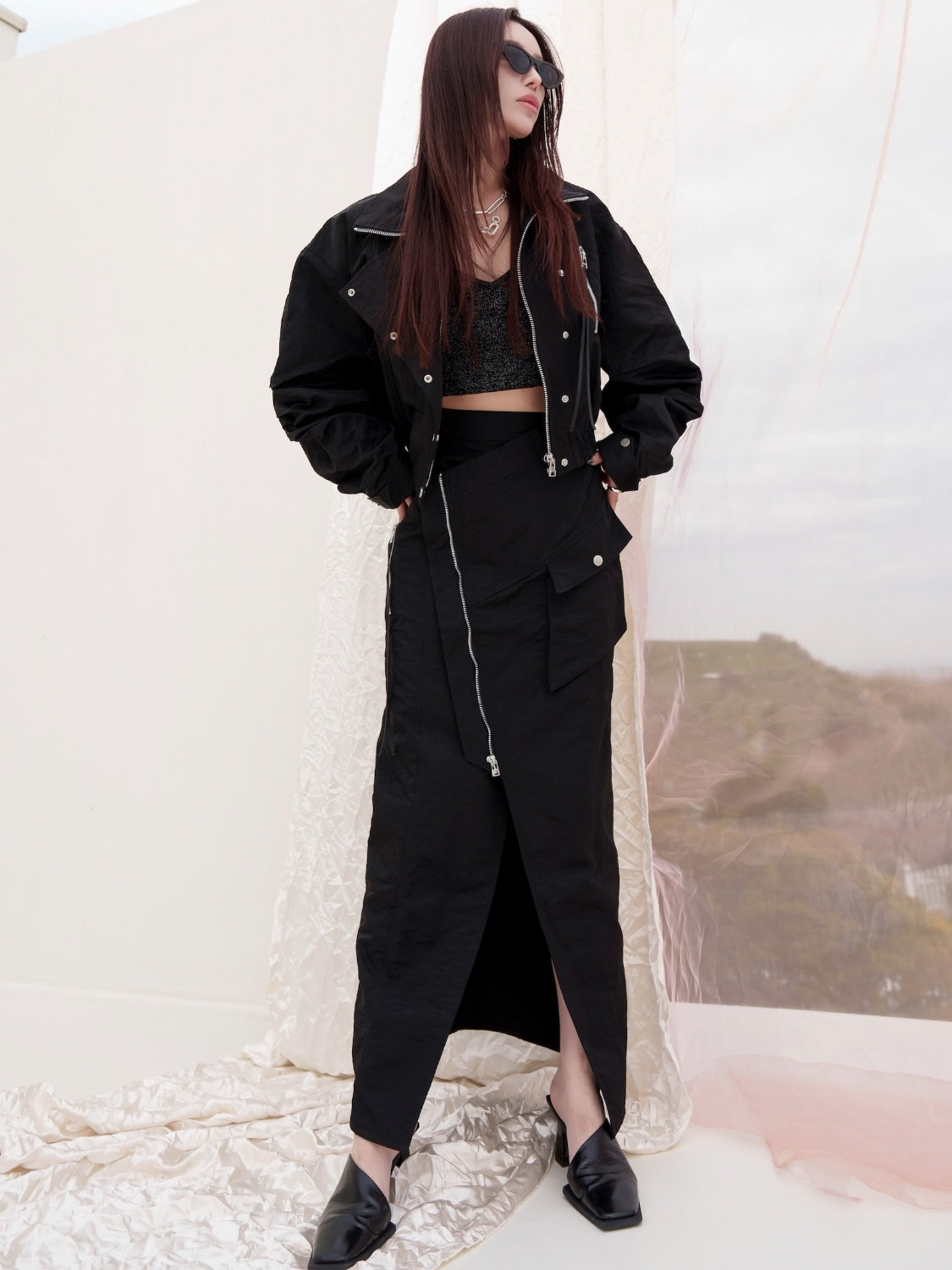 ミリタリー ライダースルック ブルゾン