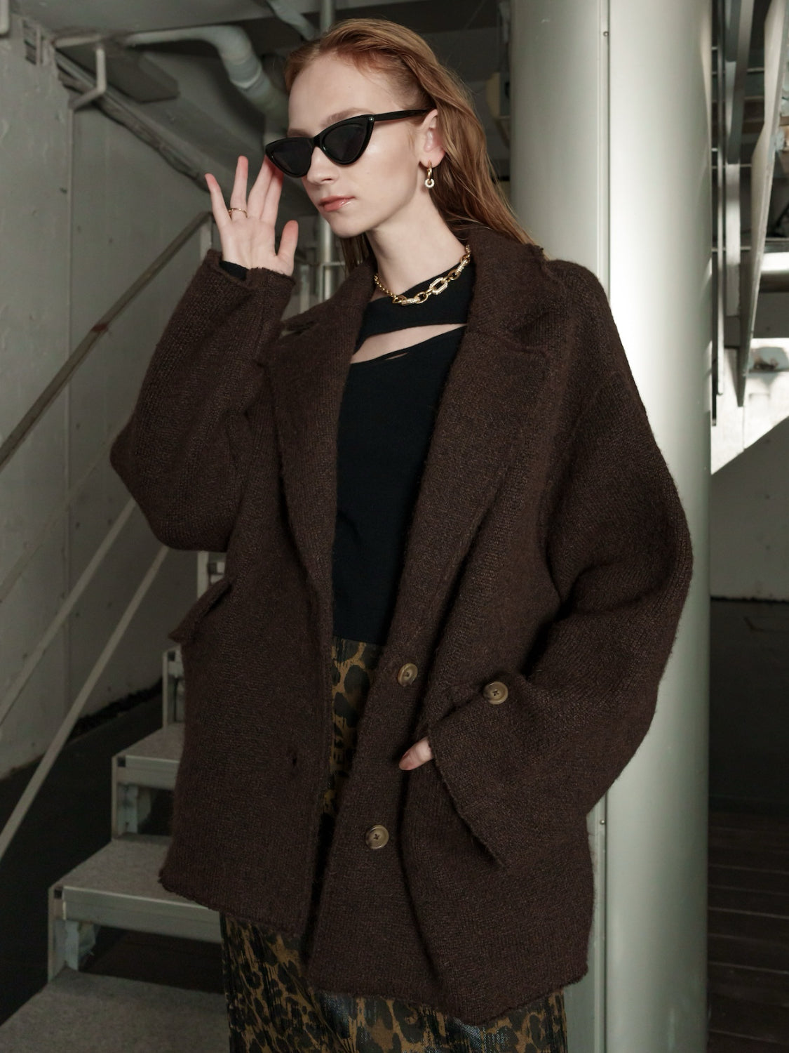 メルトンライク KNIT オーバーコート