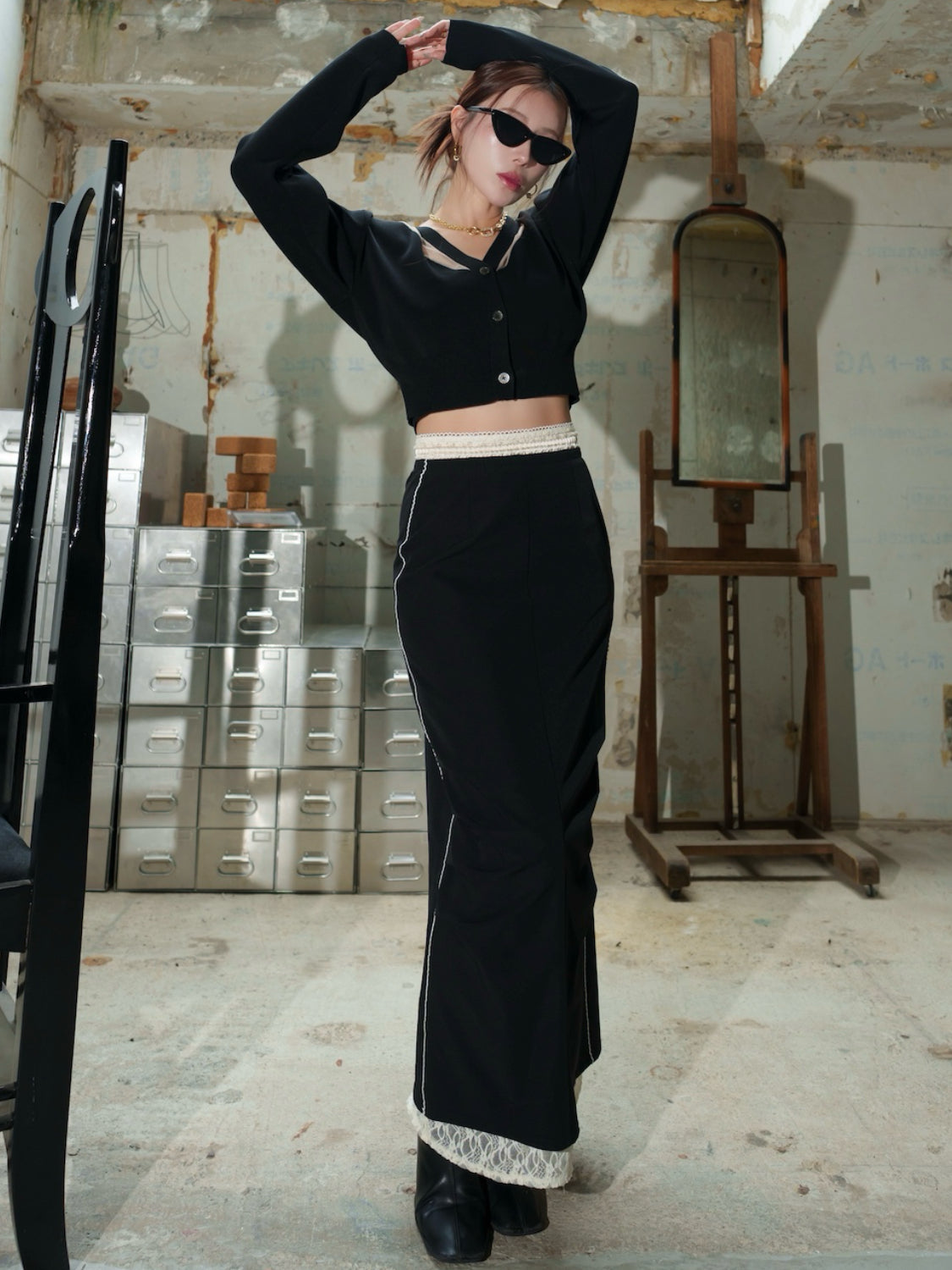 シアー Switch KNIT カーデトップス