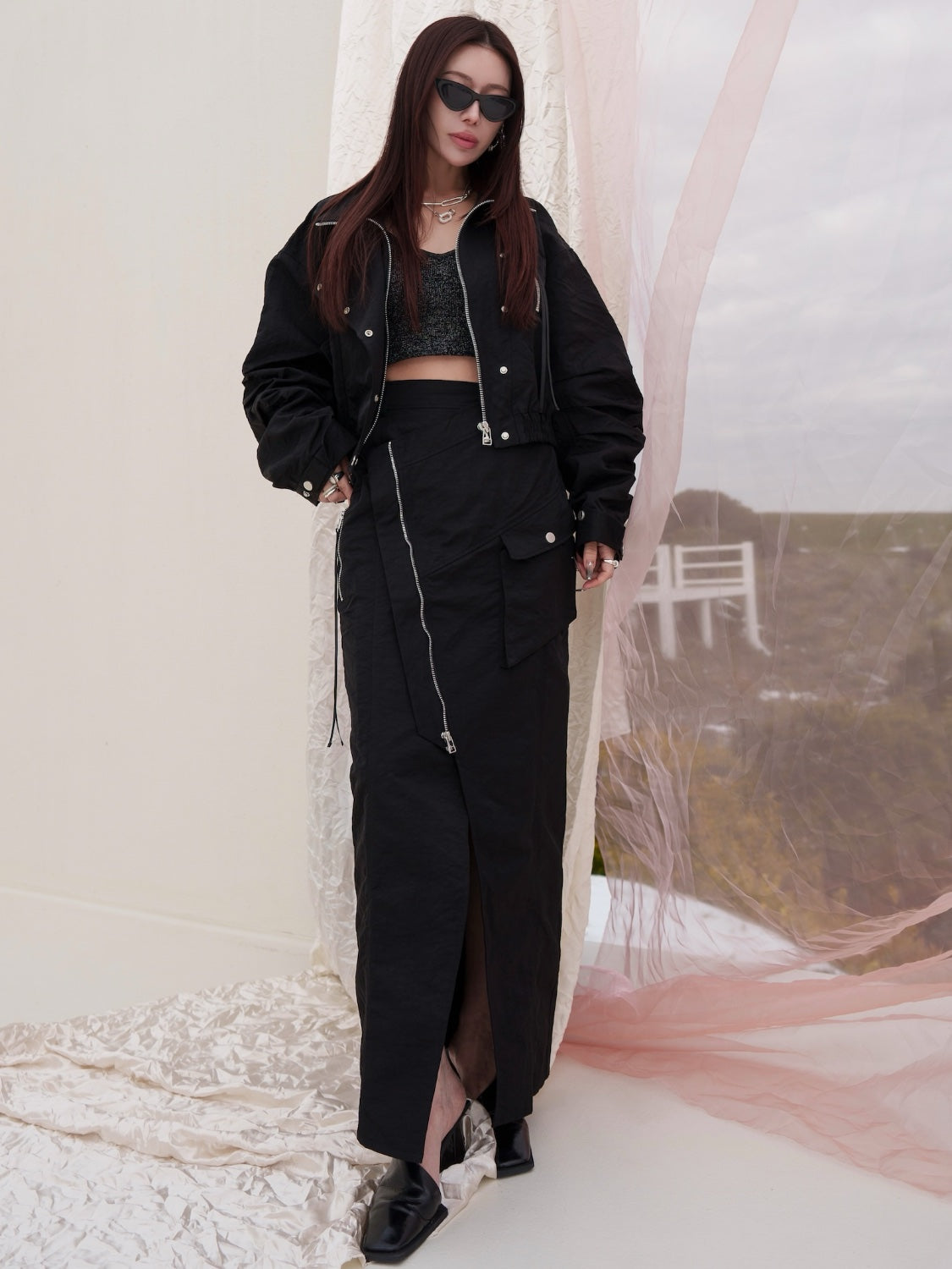 ミリタリー ライダースルック ブルゾン