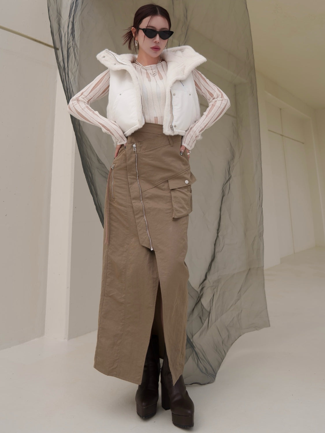 2Way リバーシブル ショート Fur ベスト