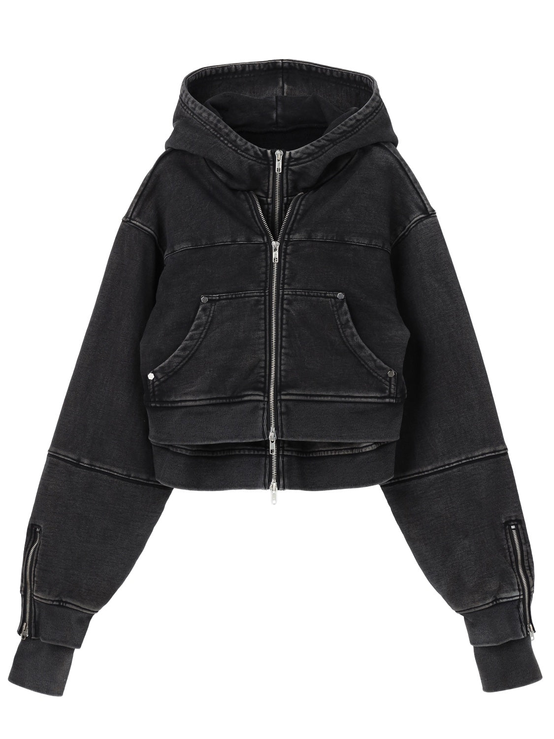 Short] ピグメント Multi Zip レイヤードフーディー