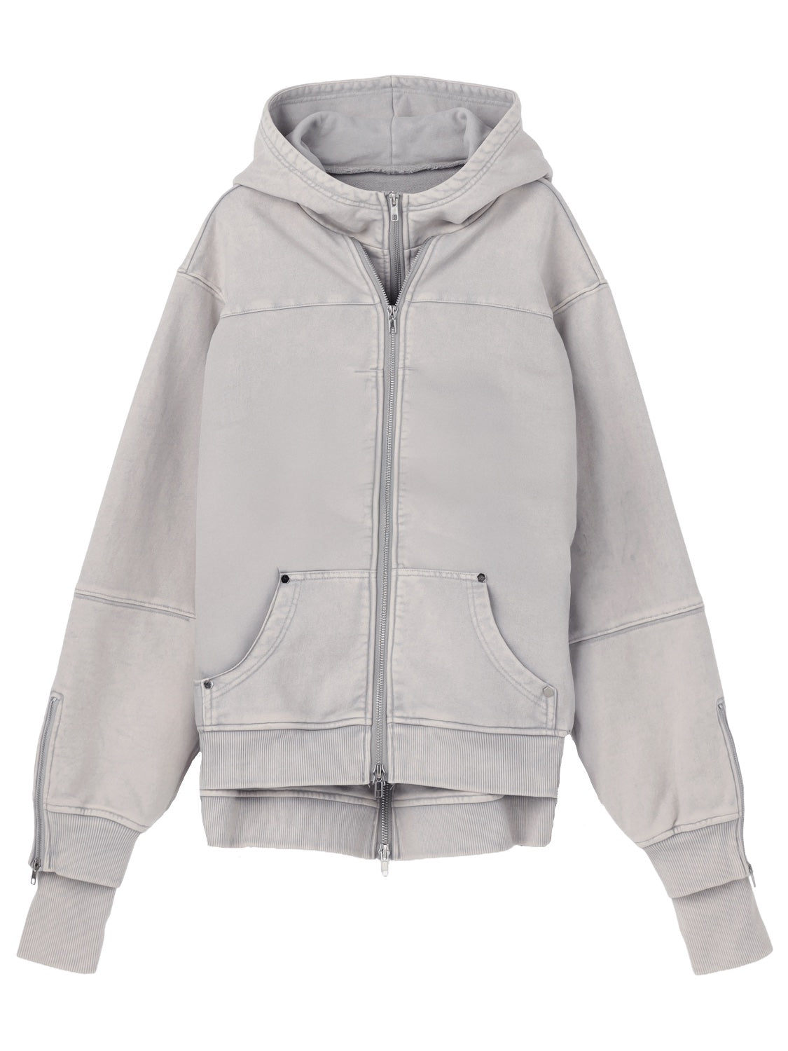 [UNISEX] ピグメント Multi Zip レイヤードフーディー