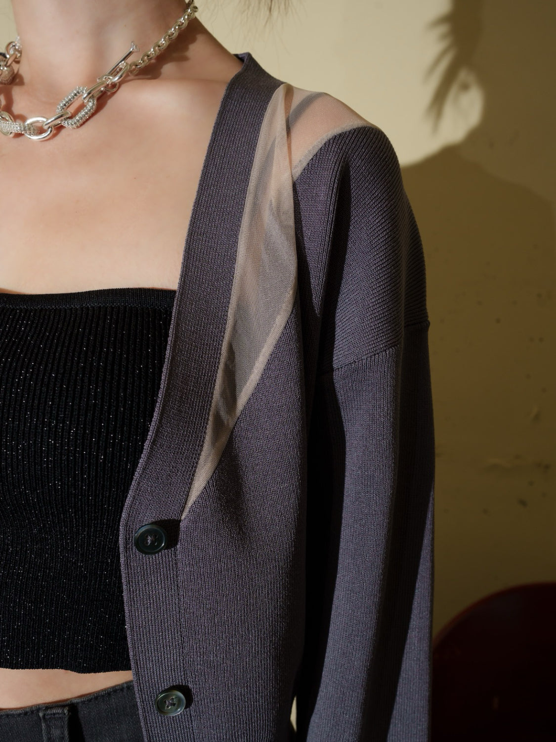 シアー Switch KNIT カーデトップス