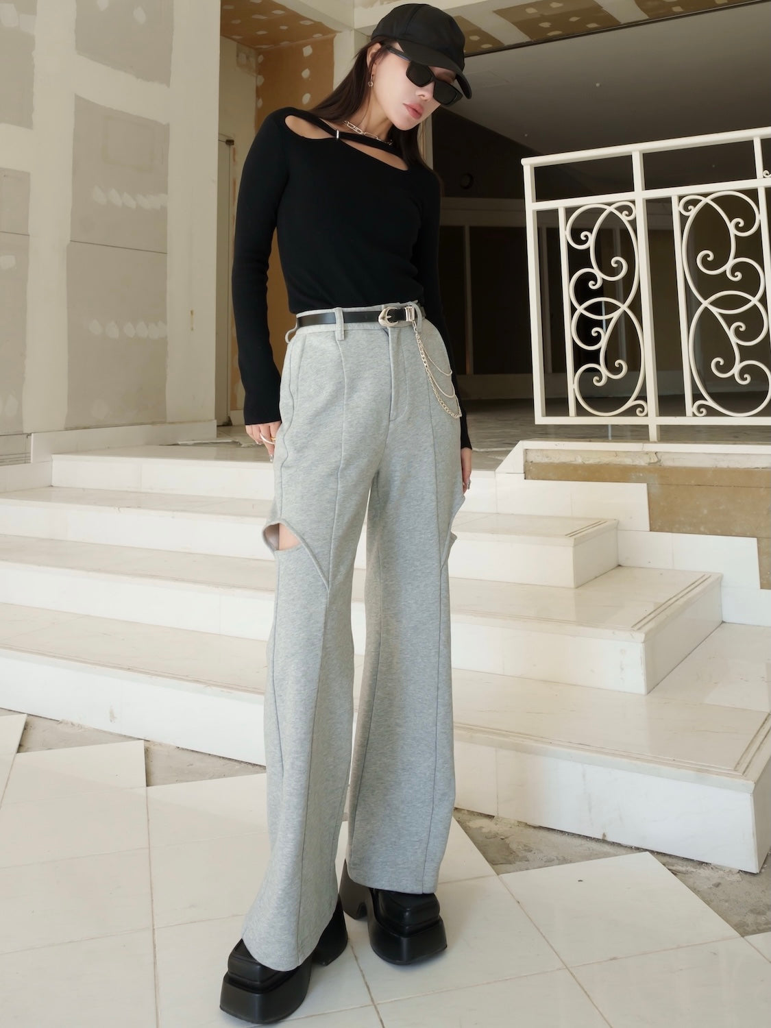 Ring アクセント KNIT トップス