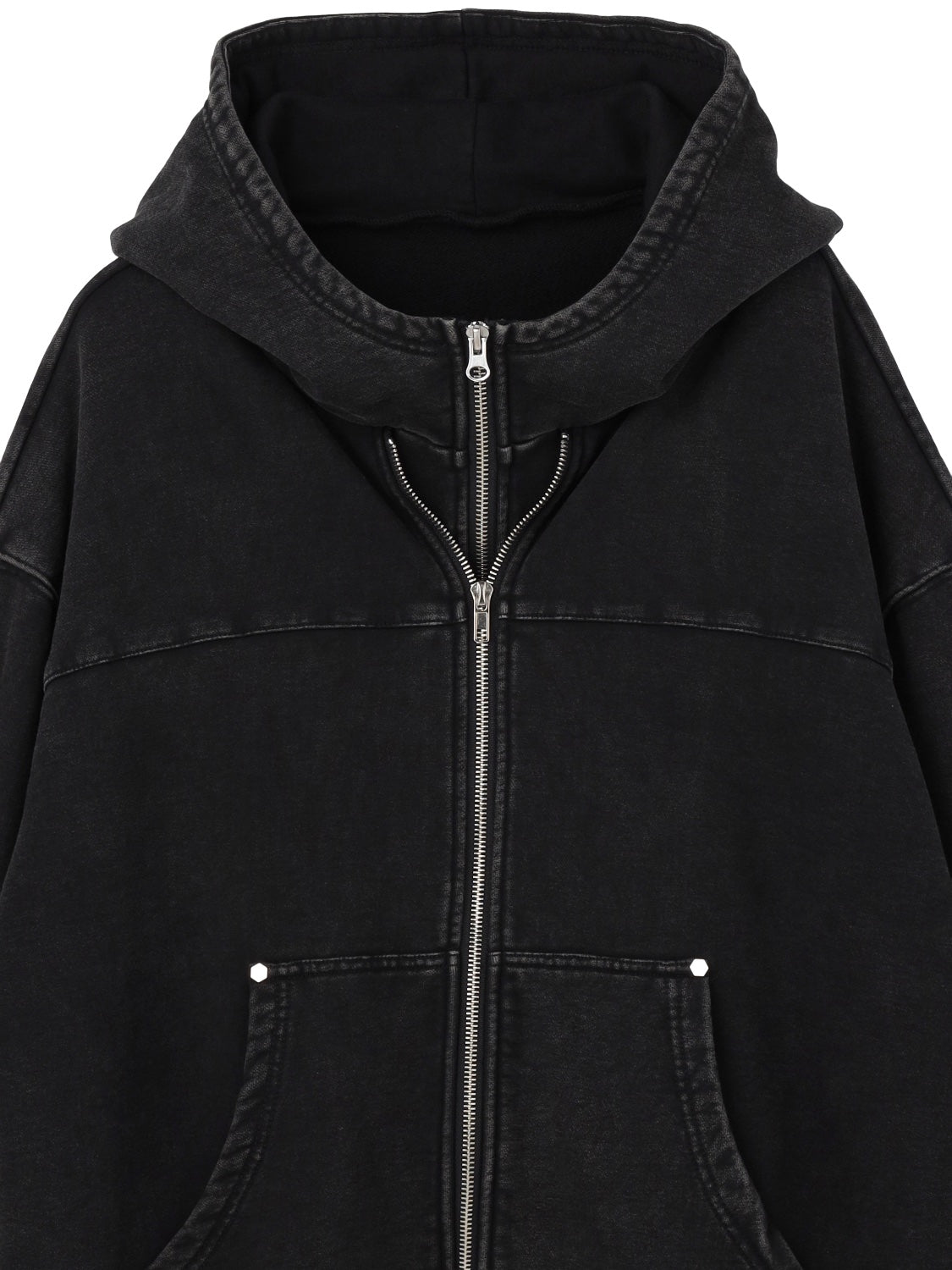 UNISEX] ピグメント Multi Zip レイヤードフーディー
